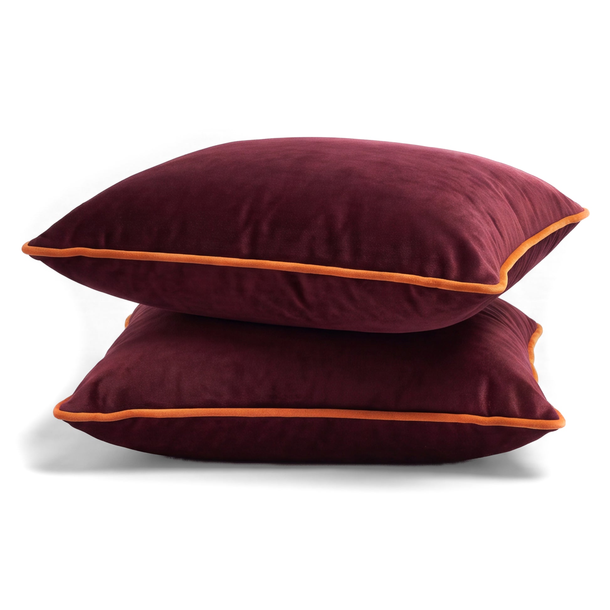 Prince of Scots Turkish Velvet Pillow 22" X 22" ~ Claret-Throw Pillows-[bar code]-Prince of Scots