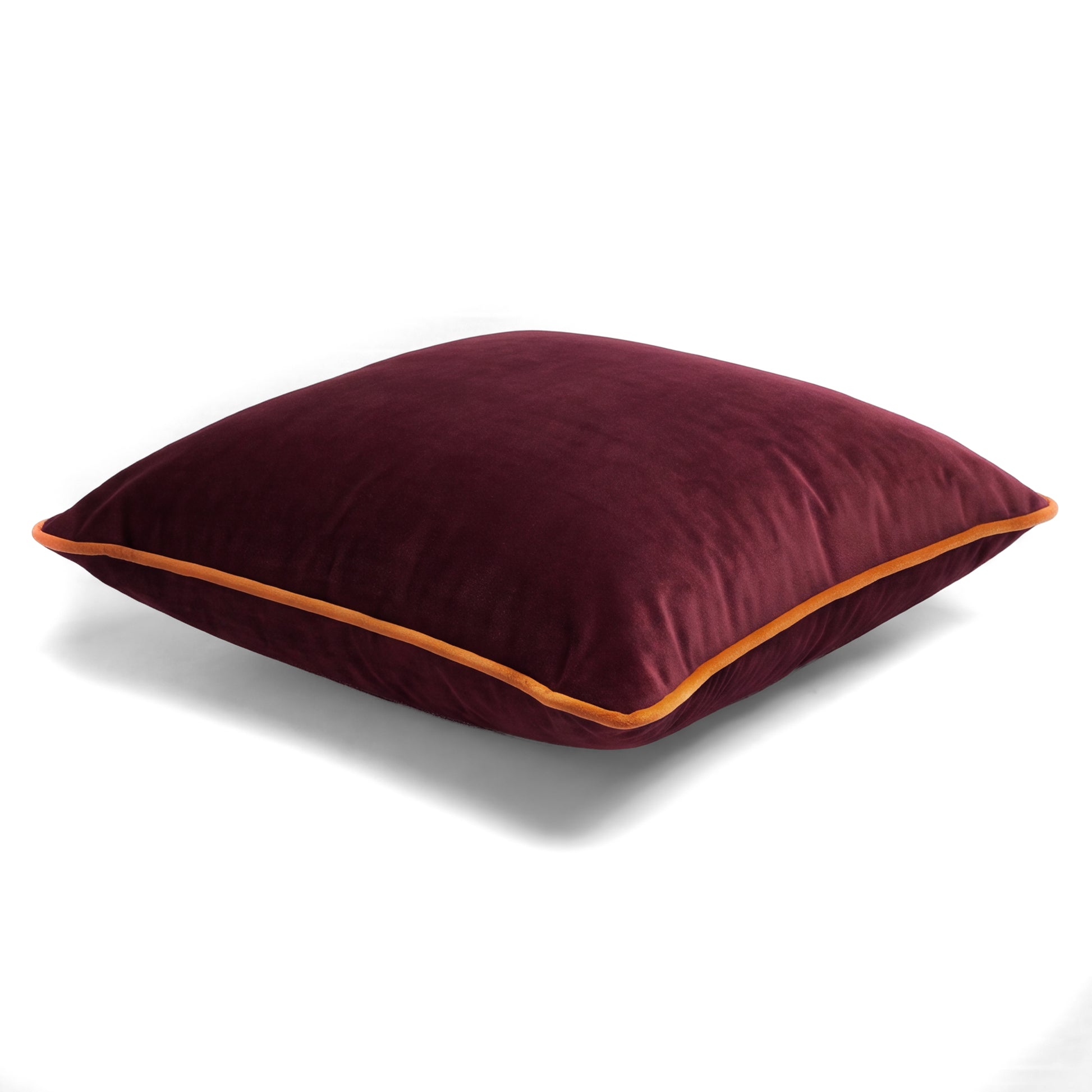 Prince of Scots Turkish Velvet Pillow 22" X 22" ~ Claret-Throw Pillows-[bar code]-Prince of Scots