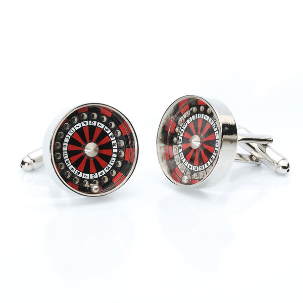 Roulette Wheel Cufflinks-Gifts-[bar code]-RouletteWheel-Prince of Scots