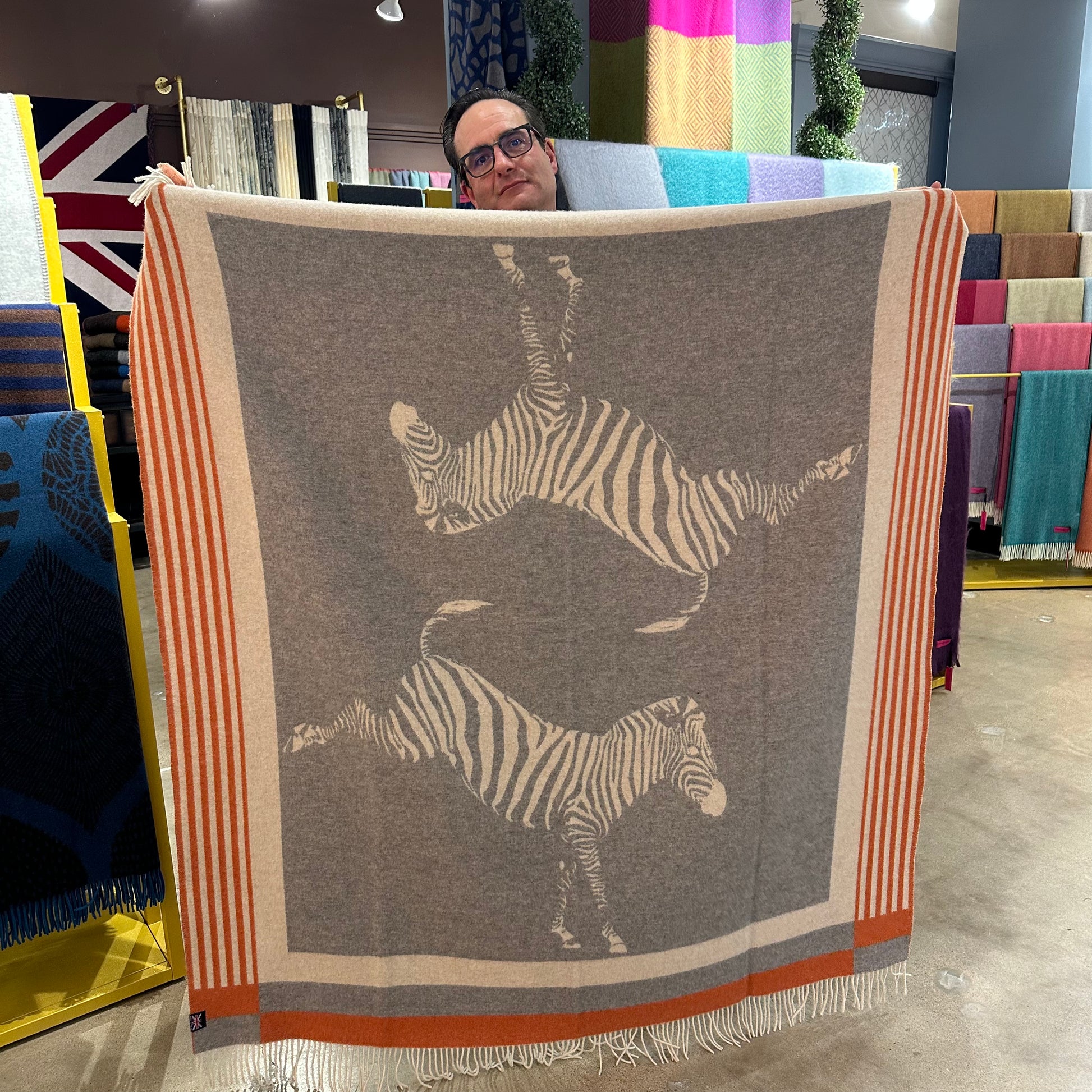 Savanna Equestrian Reversible Throw – Extra-Fine Italian Merino Wool | 56" x 72" (Available 9/15)-Throws and Blankets-[bar code]-Prince of Scots