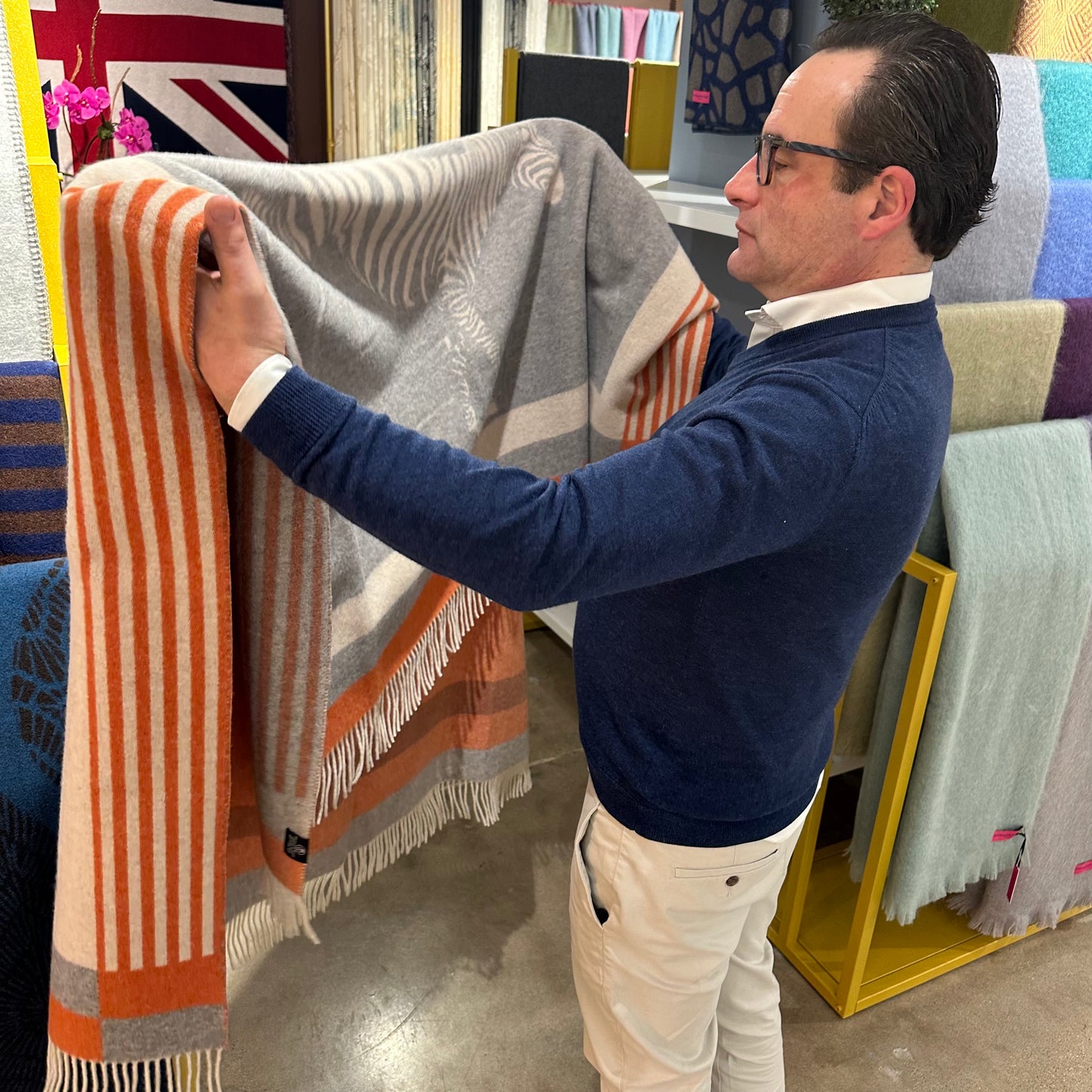 Savanna Equestrian Reversible Throw – Extra-Fine Italian Merino Wool | 56" x 72" (Available 9/15)-Throws and Blankets-[bar code]-Prince of Scots