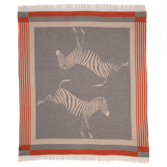 Savanna Equestrian Reversible Throw – Extra-Fine Italian Merino Wool | 56" x 72" (Available 9/15)-Throws and Blankets-[bar code]-Prince of Scots