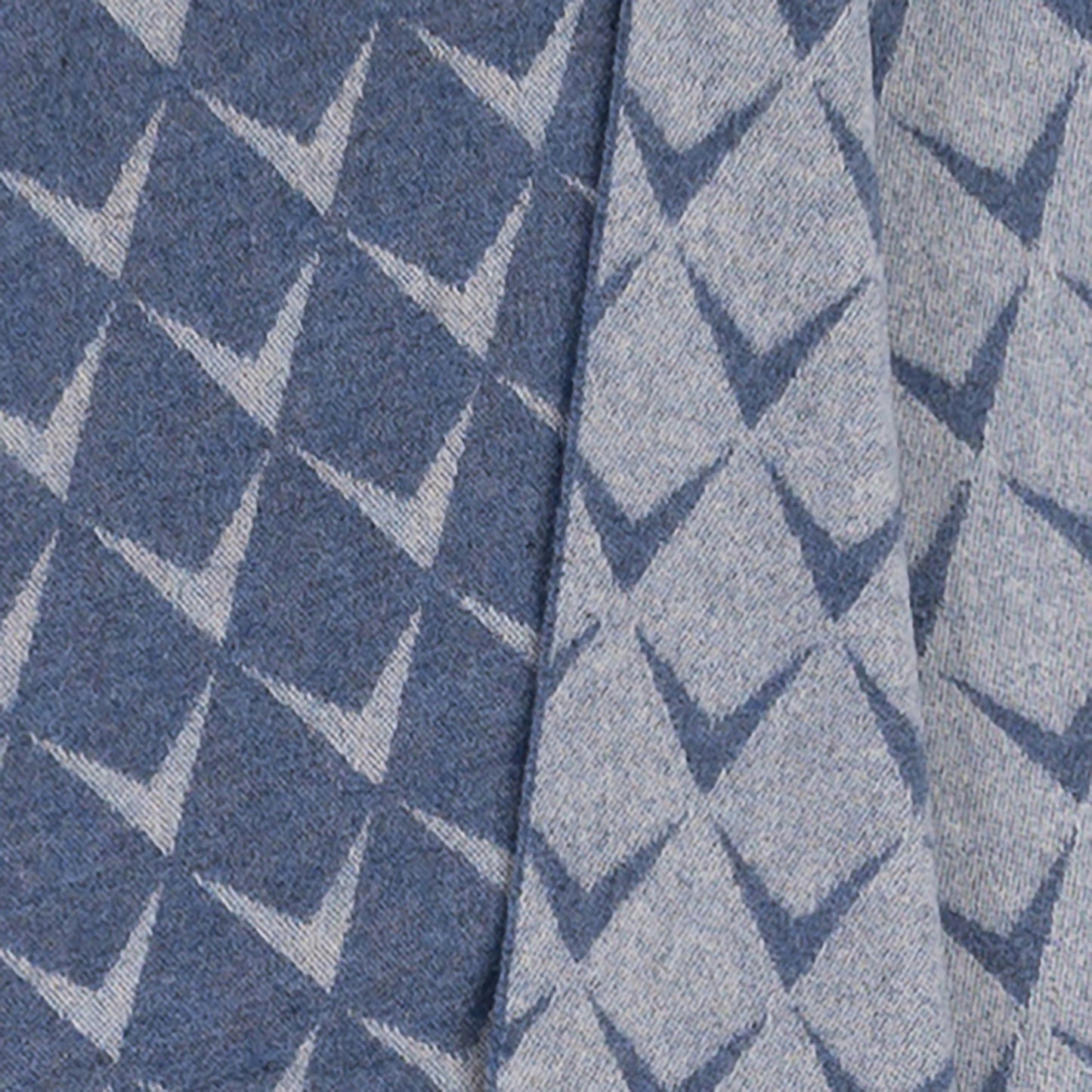 Southampton Home Chevron Merino Fleece Throw ~ Blue ~-Blankets-[bar code]-PloverBlue-Prince of Scots