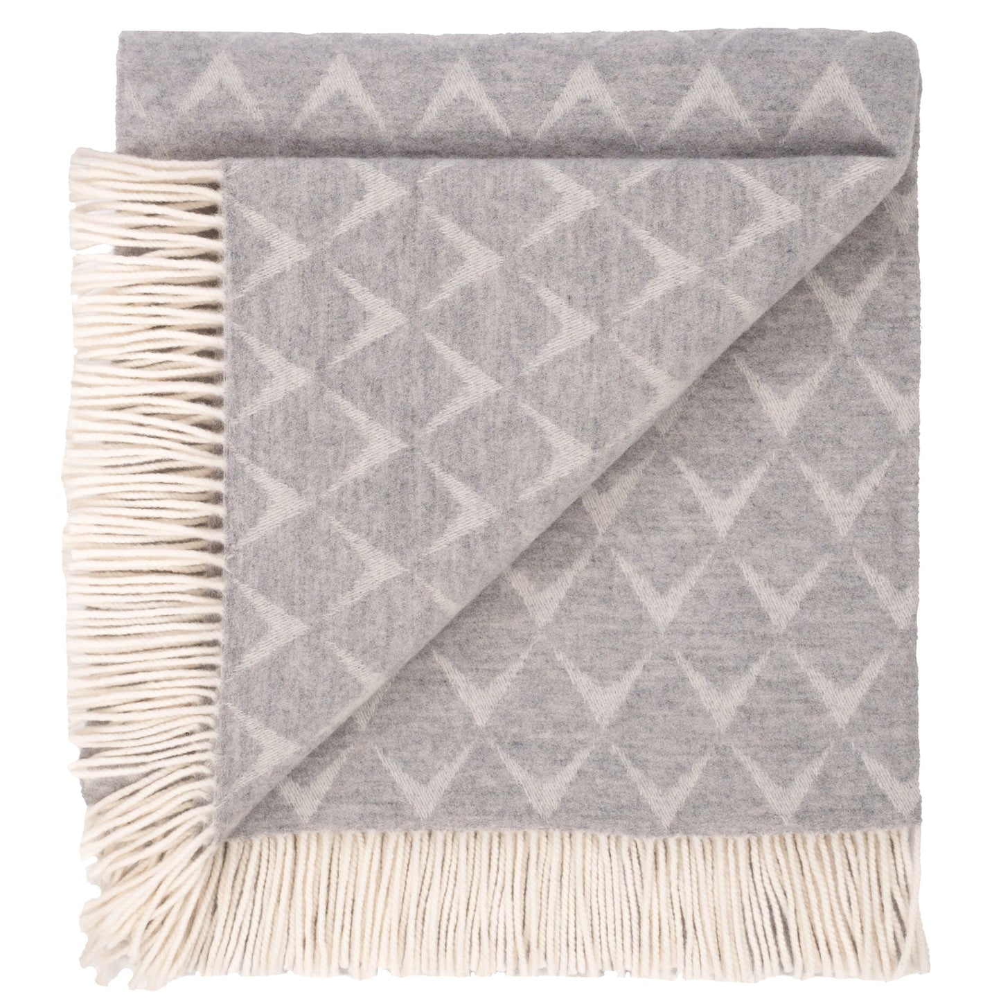 Southampton Home Chevron Merino Fleece Throw ~ Silver Grey ~-Blankets-[bar code]-PloverSilverGrey-Prince of Scots