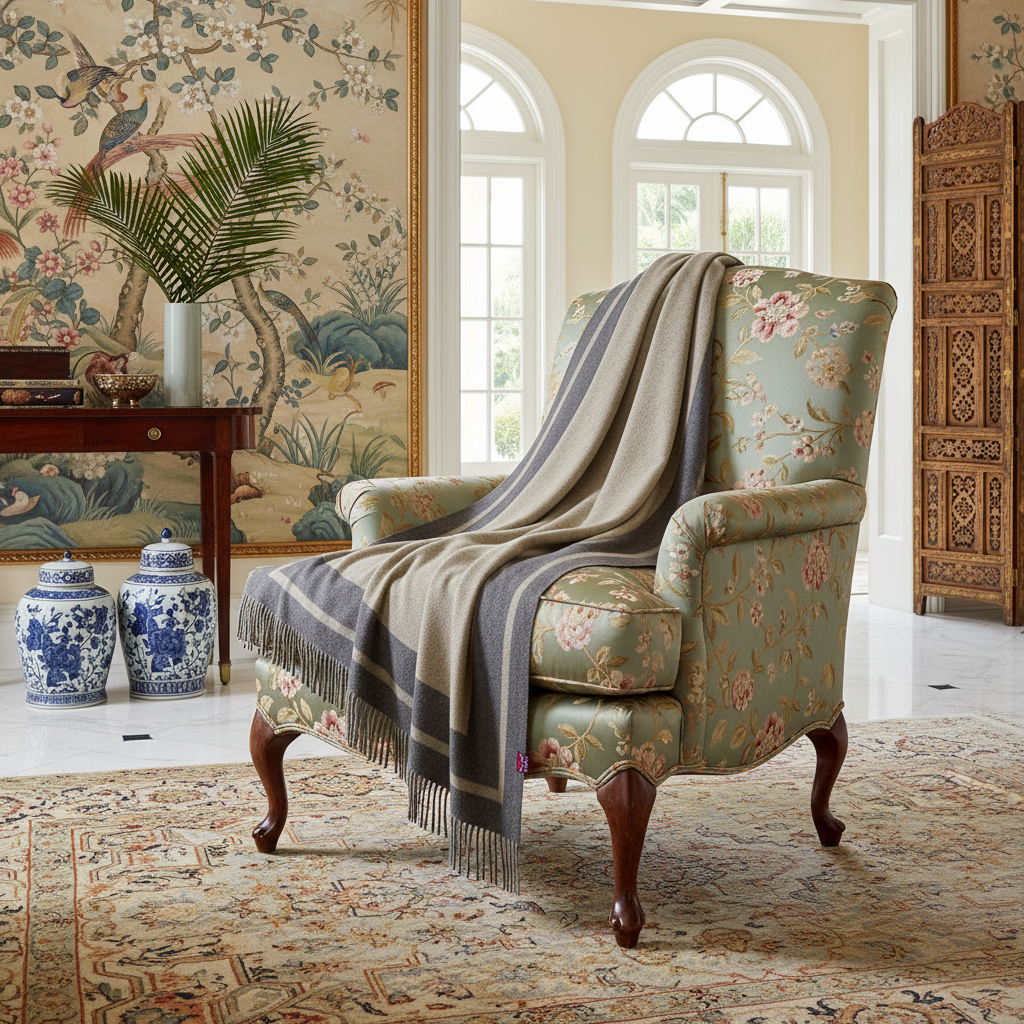 Southampton Home Double-Faced Border Throw 60" X 74" Magnolia-Blankets-[bar code]-Prince of Scots