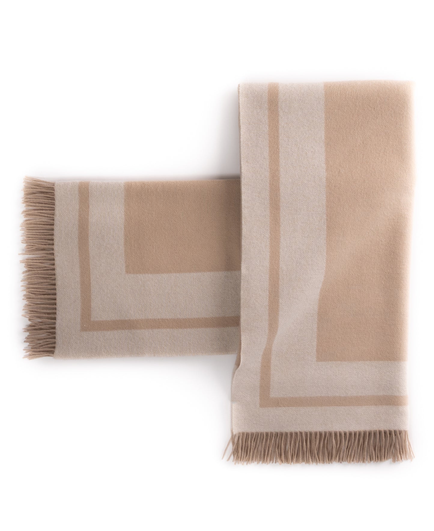 Southampton Home Double-Faced Border Throw 60" X 74" Natural-Blankets-[bar code]-Prince of Scots