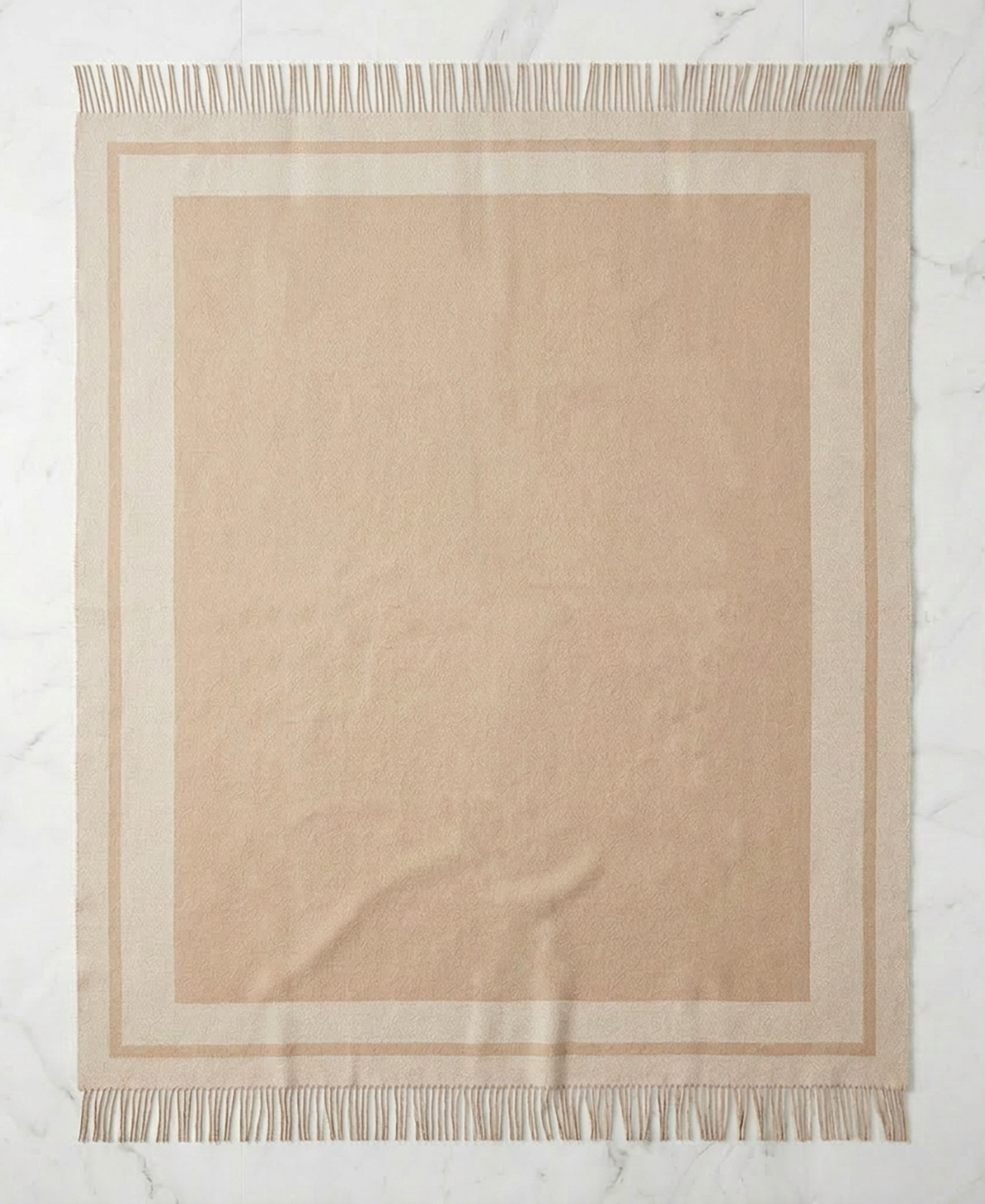 Southampton Home Double-Faced Border Throw 60" X 74" Natural-Blankets-[bar code]-Prince of Scots