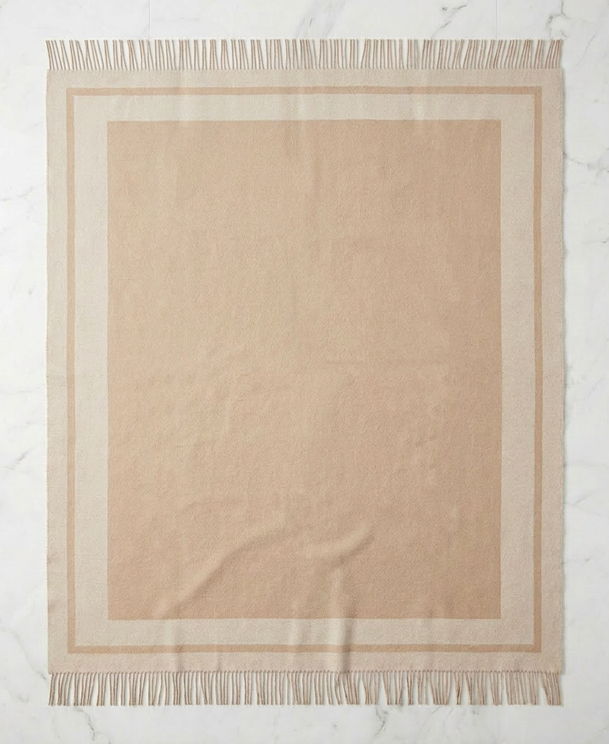 Southampton Home Double-Faced Border Throw 60" X 74" Natural-Blankets-[bar code]-Prince of Scots