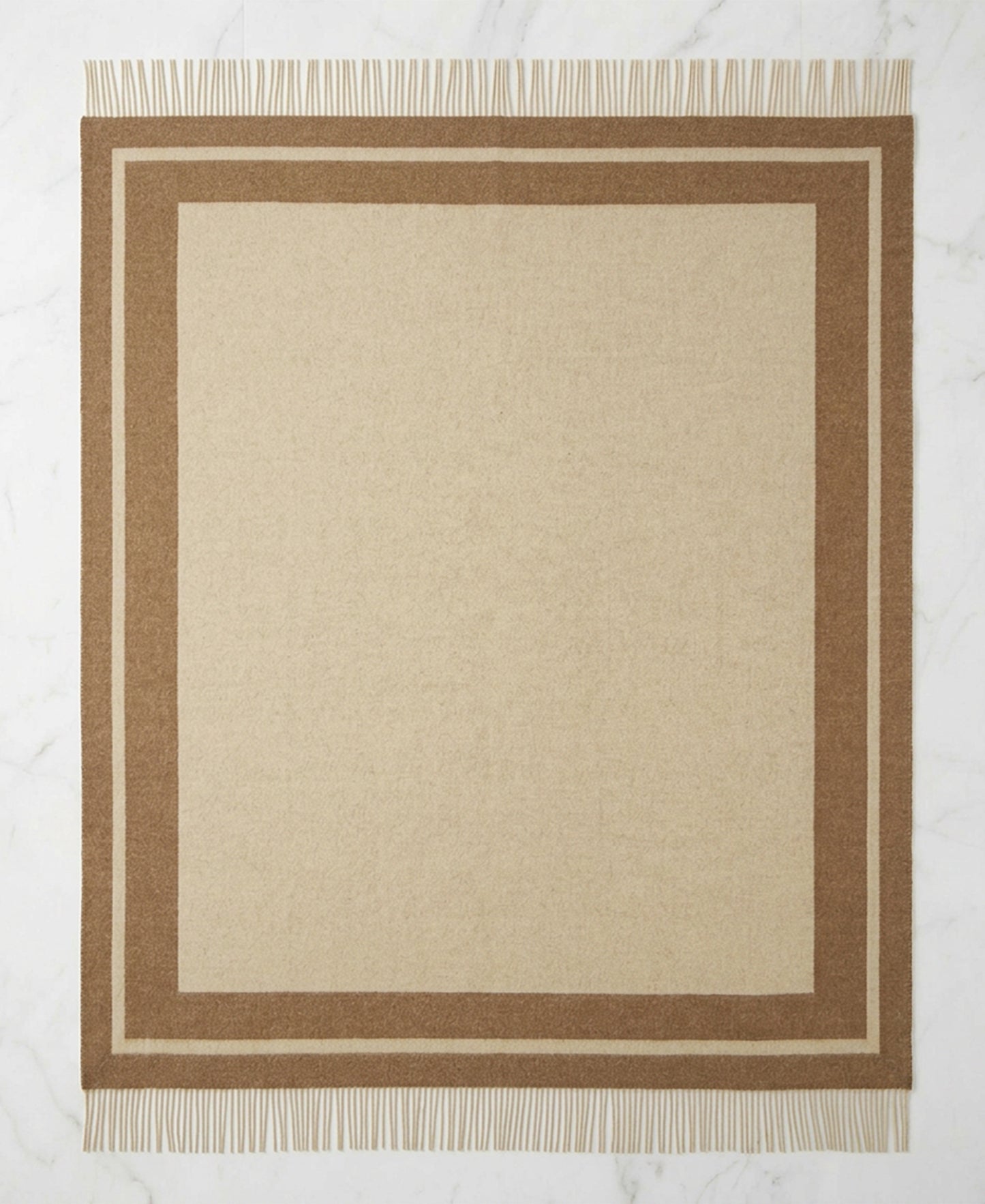 Southampton Home Double-Faced Border Throw 60" X 74" Tan-Blankets-[bar code]-Prince of Scots