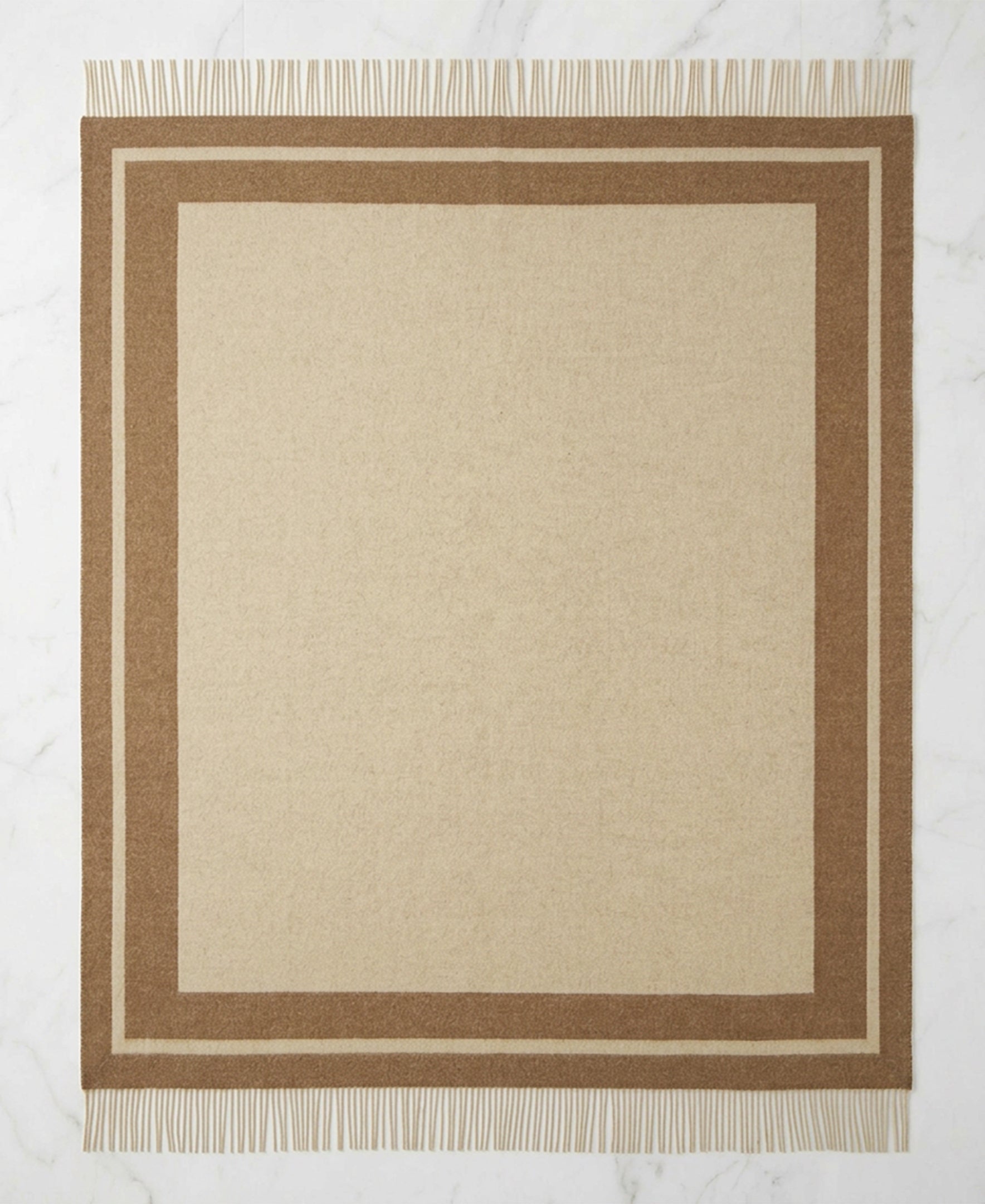 Southampton Home Double-Faced Border Throw 60" X 74" Tan-Blankets-[bar code]-Prince of Scots