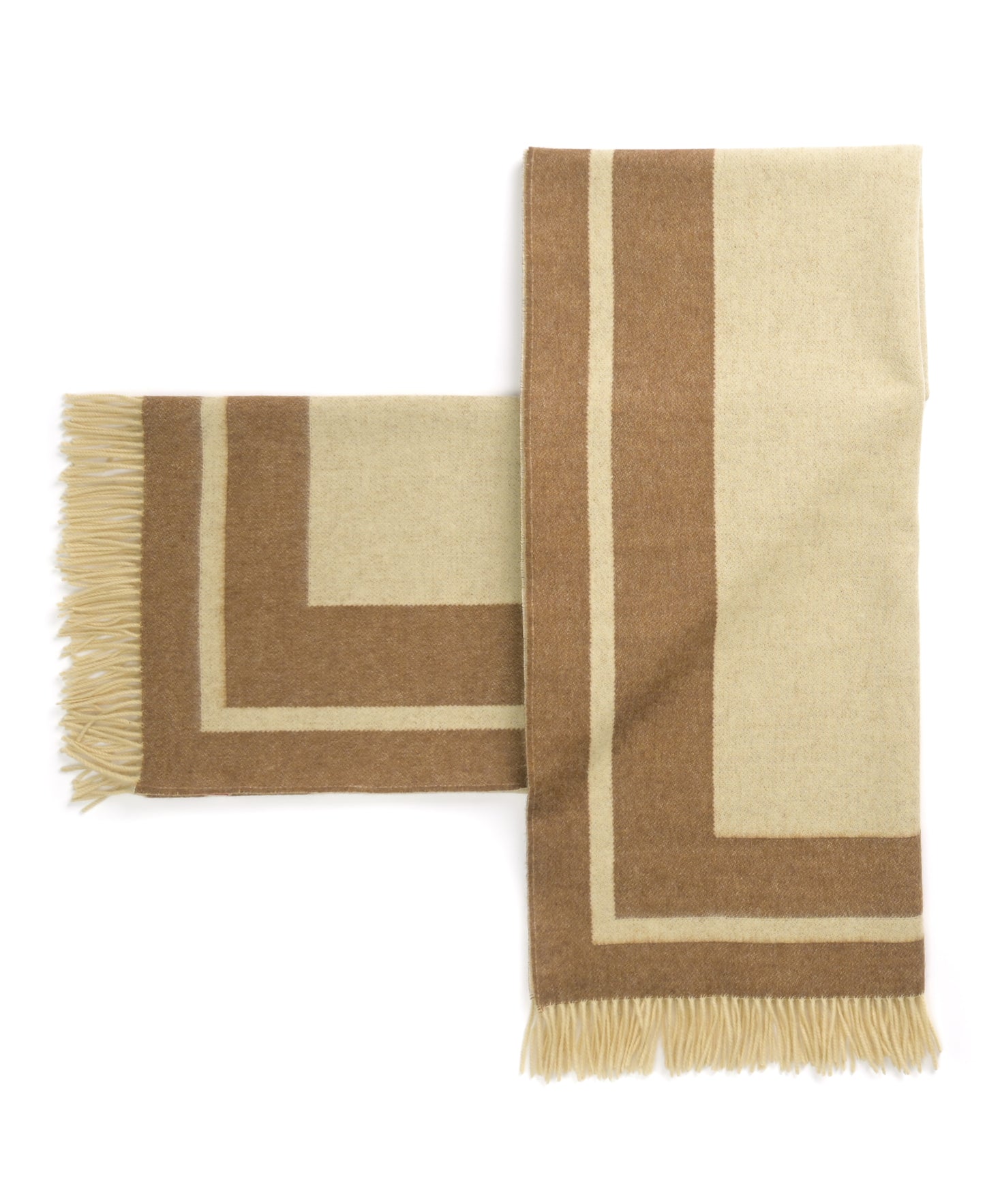 Southampton Home Double-Faced Border Throw 60" X 74" Tan-Blankets-[bar code]-Prince of Scots