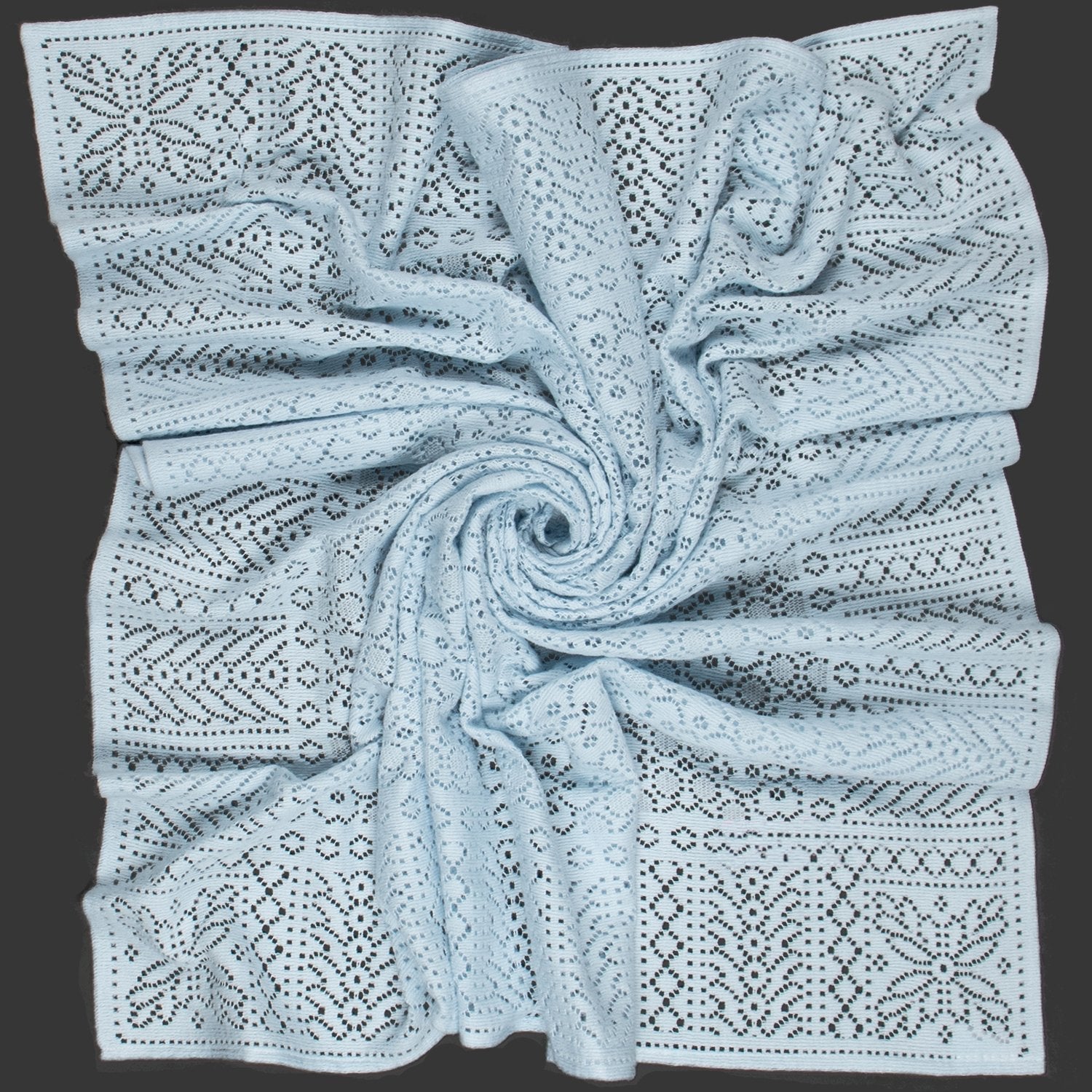 Southampton Home Lace Weave Baby Shawl ~ Blue ~-Gifts-[bar code]-Prince of Scots