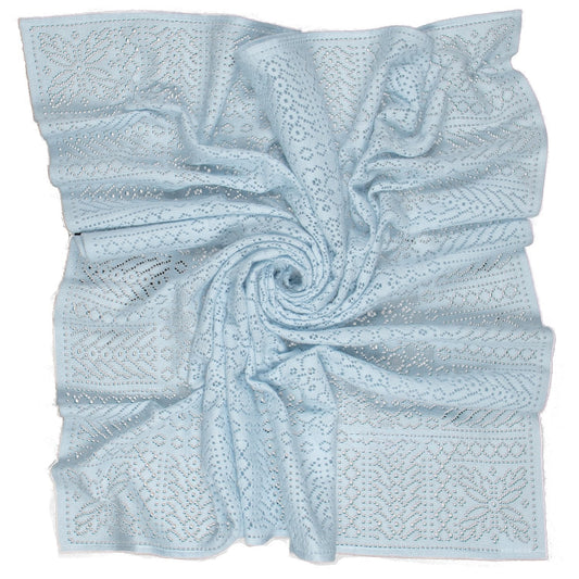 Southampton Home Lace Weave Baby Shawl ~ Blue ~-Gifts-[bar code]-Prince of Scots