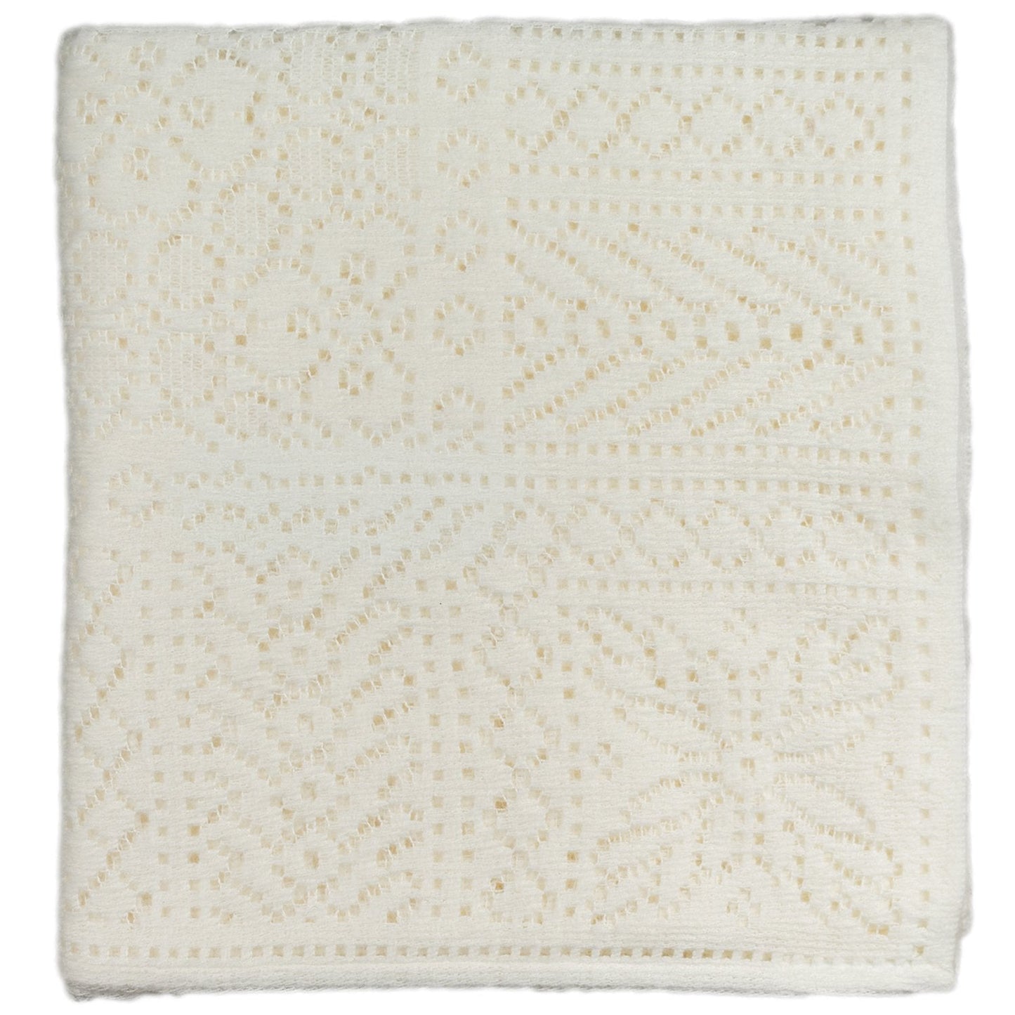 Southampton Home Lace Weave Baby Shawl ~ Ivory ~-Gifts-[bar code]-Prince of Scots