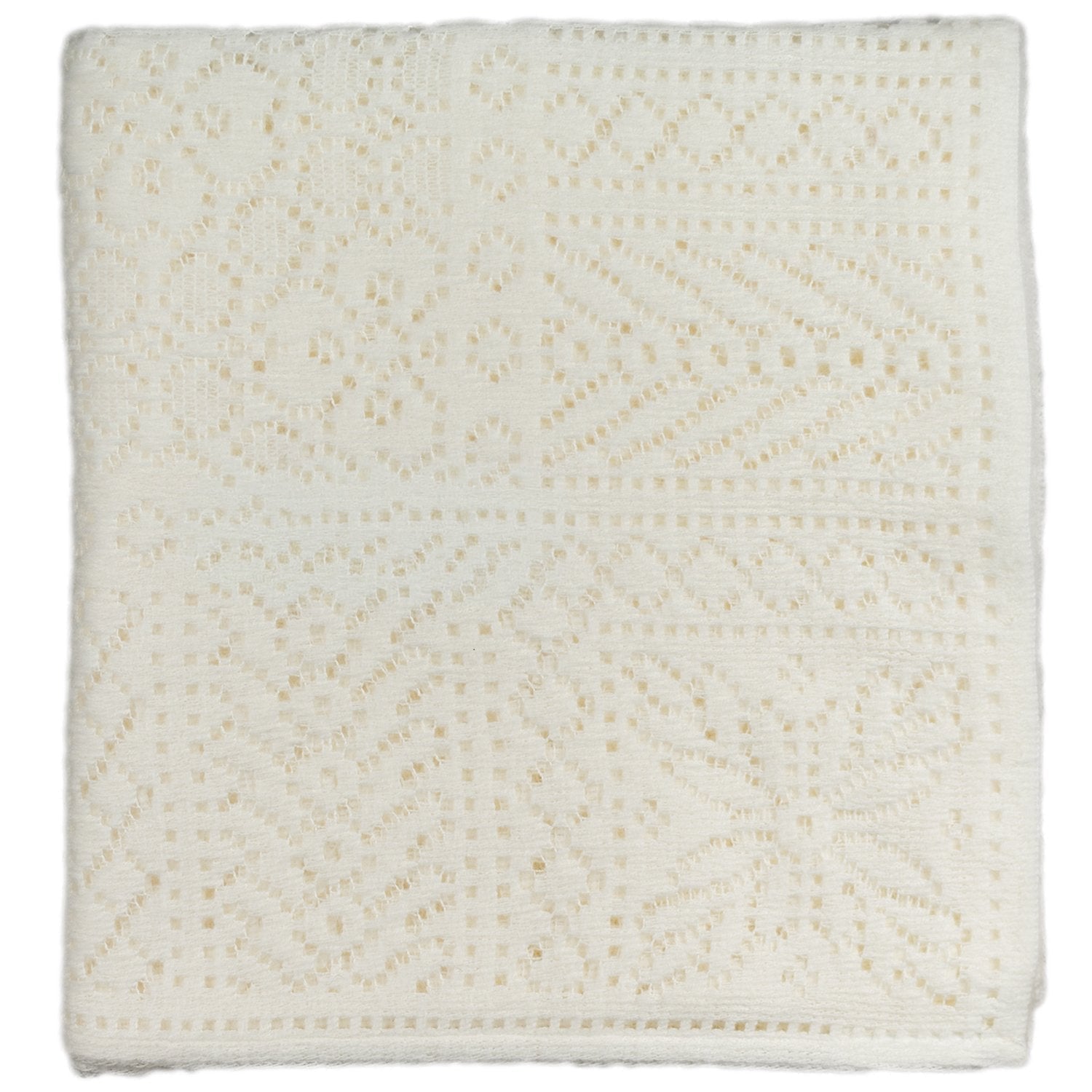 Southampton Home Lace Weave Baby Shawl ~ Ivory ~-Gifts-[bar code]-Prince of Scots