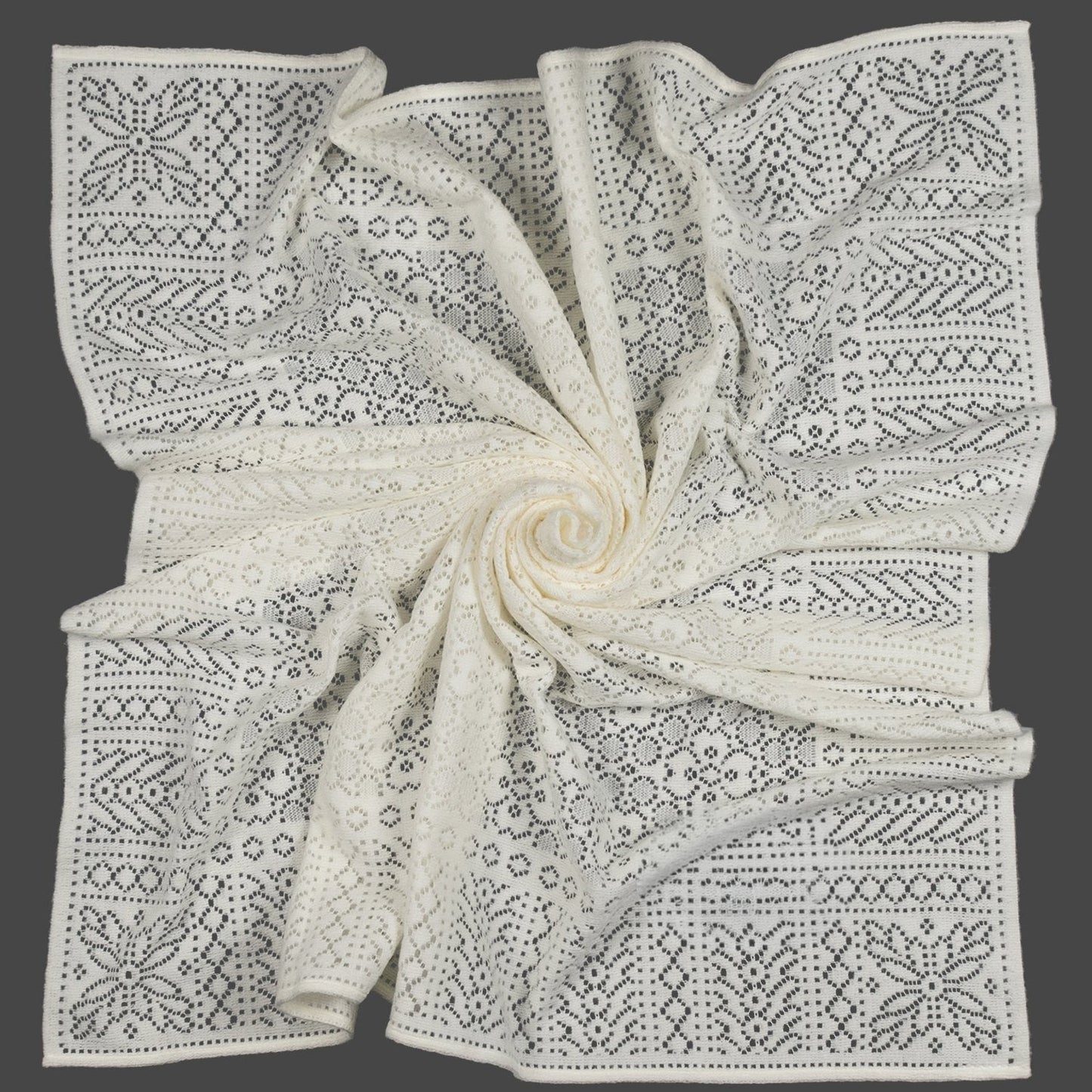 Southampton Home Lace Weave Baby Shawl ~ Ivory ~-Gifts-[bar code]-Prince of Scots