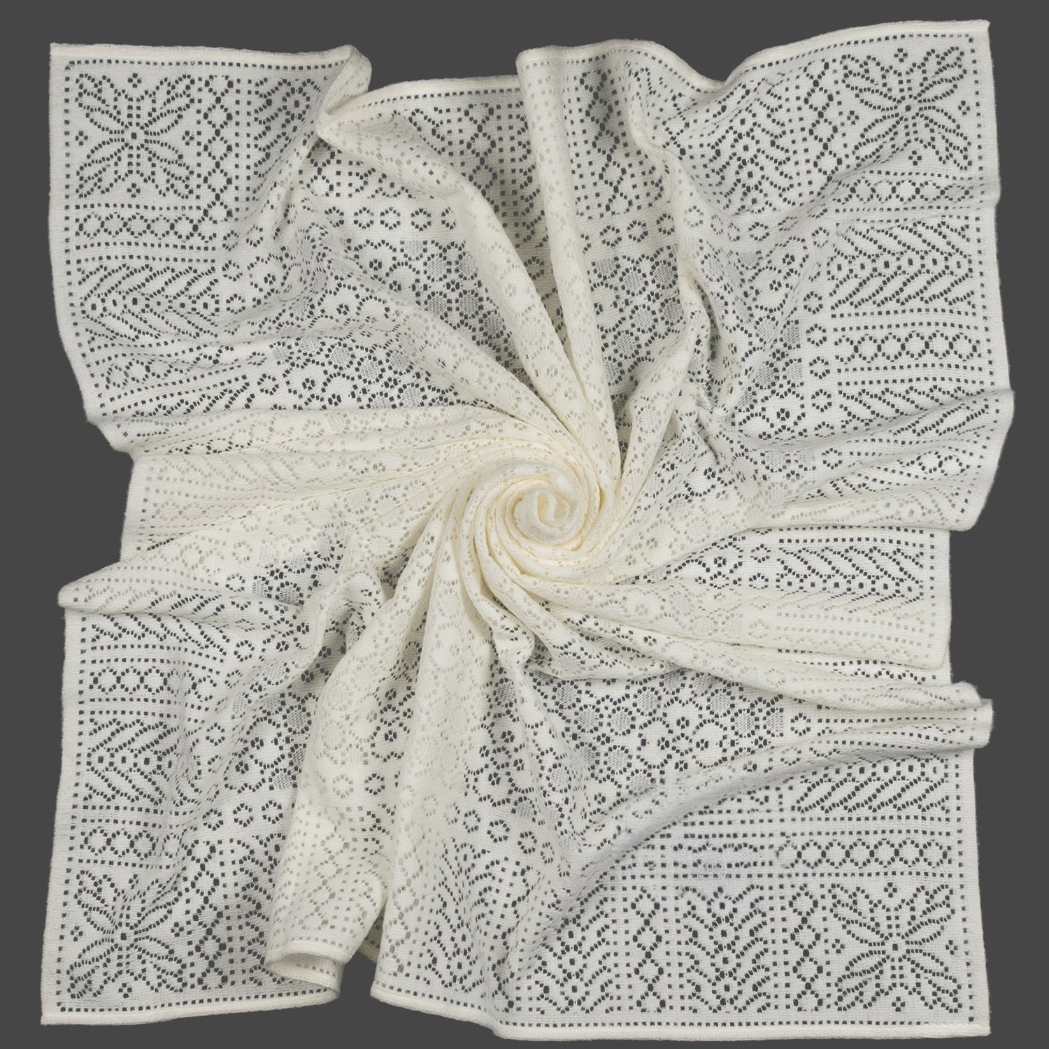 Southampton Home Lace Weave Baby Shawl ~ Ivory ~-Gifts-[bar code]-Prince of Scots