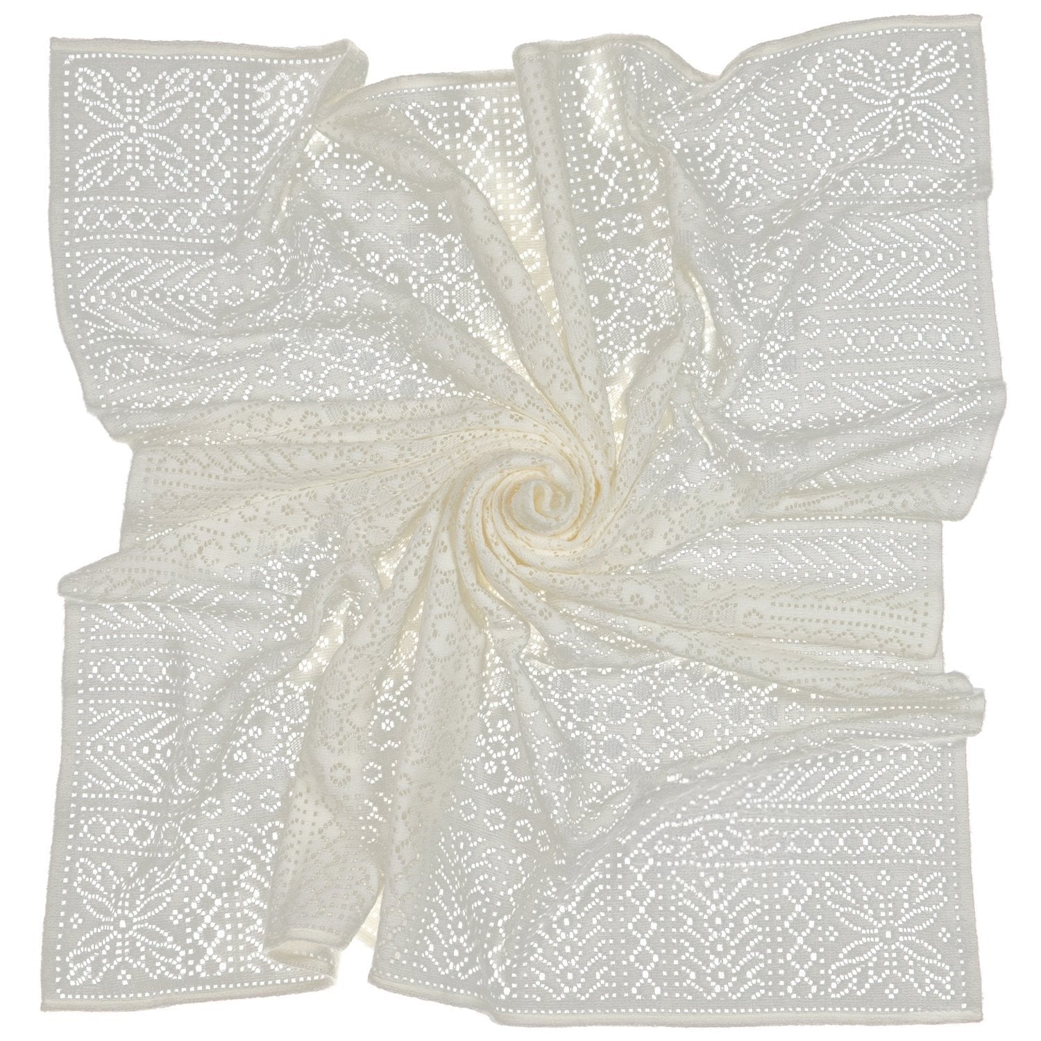 Southampton Home Lace Weave Baby Shawl ~ Ivory ~-Gifts-[bar code]-Prince of Scots