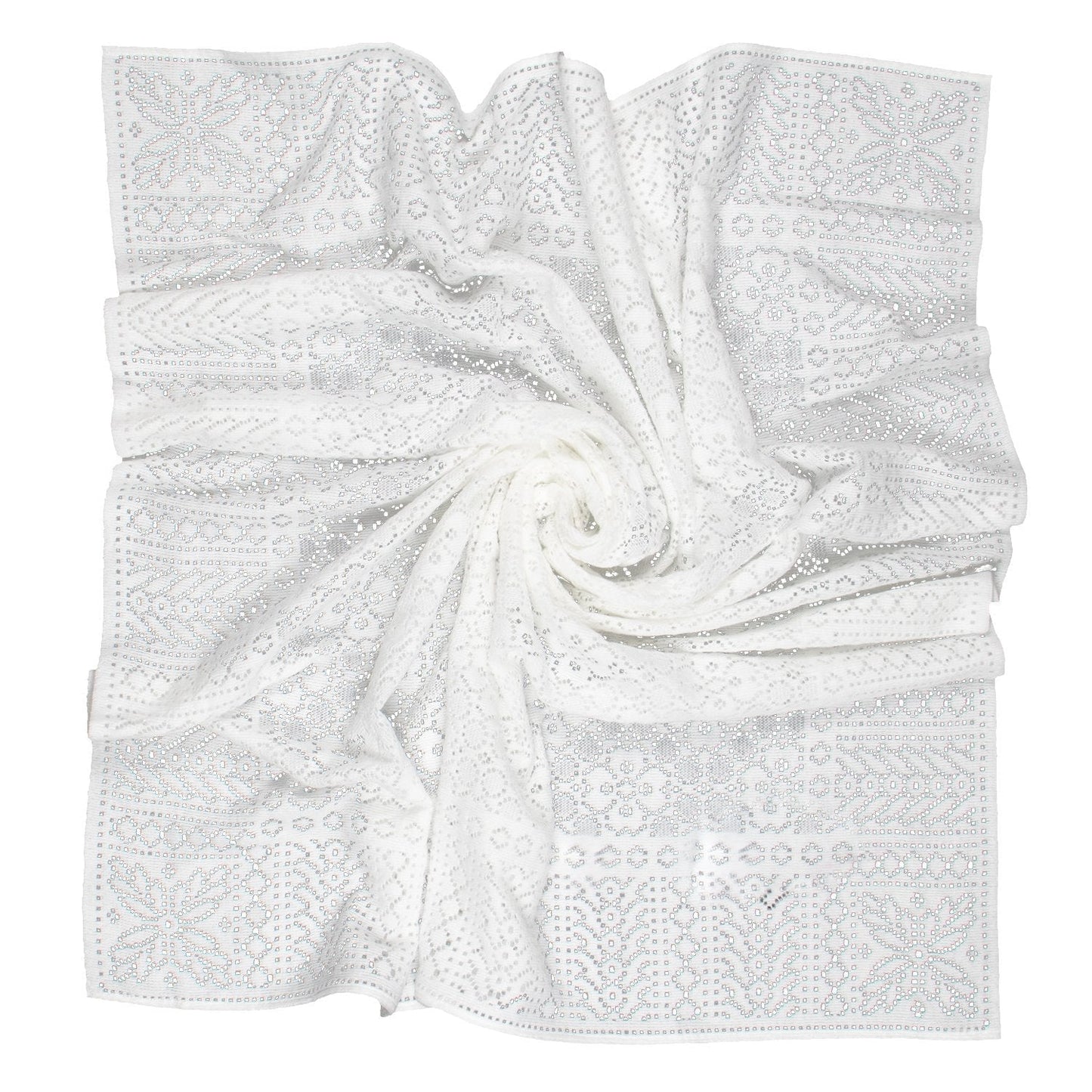 Southampton Home Lace Weave Baby Shawl ~ White ~-Gifts-[bar code]-Prince of Scots