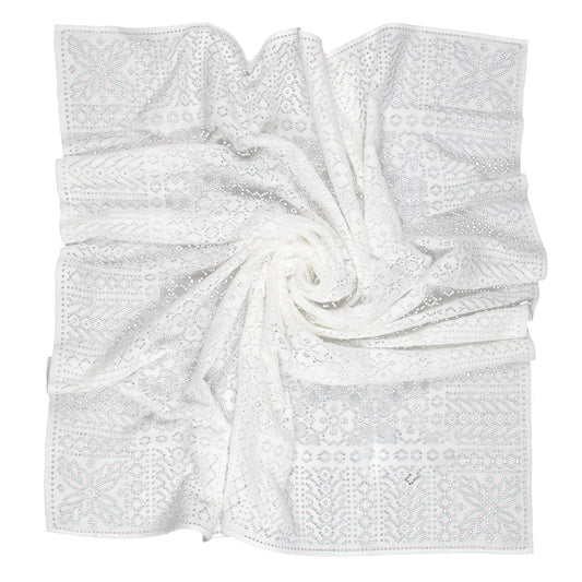 Southampton Home Lace Weave Baby Shawl ~ White ~-Gifts-[bar code]-Prince of Scots