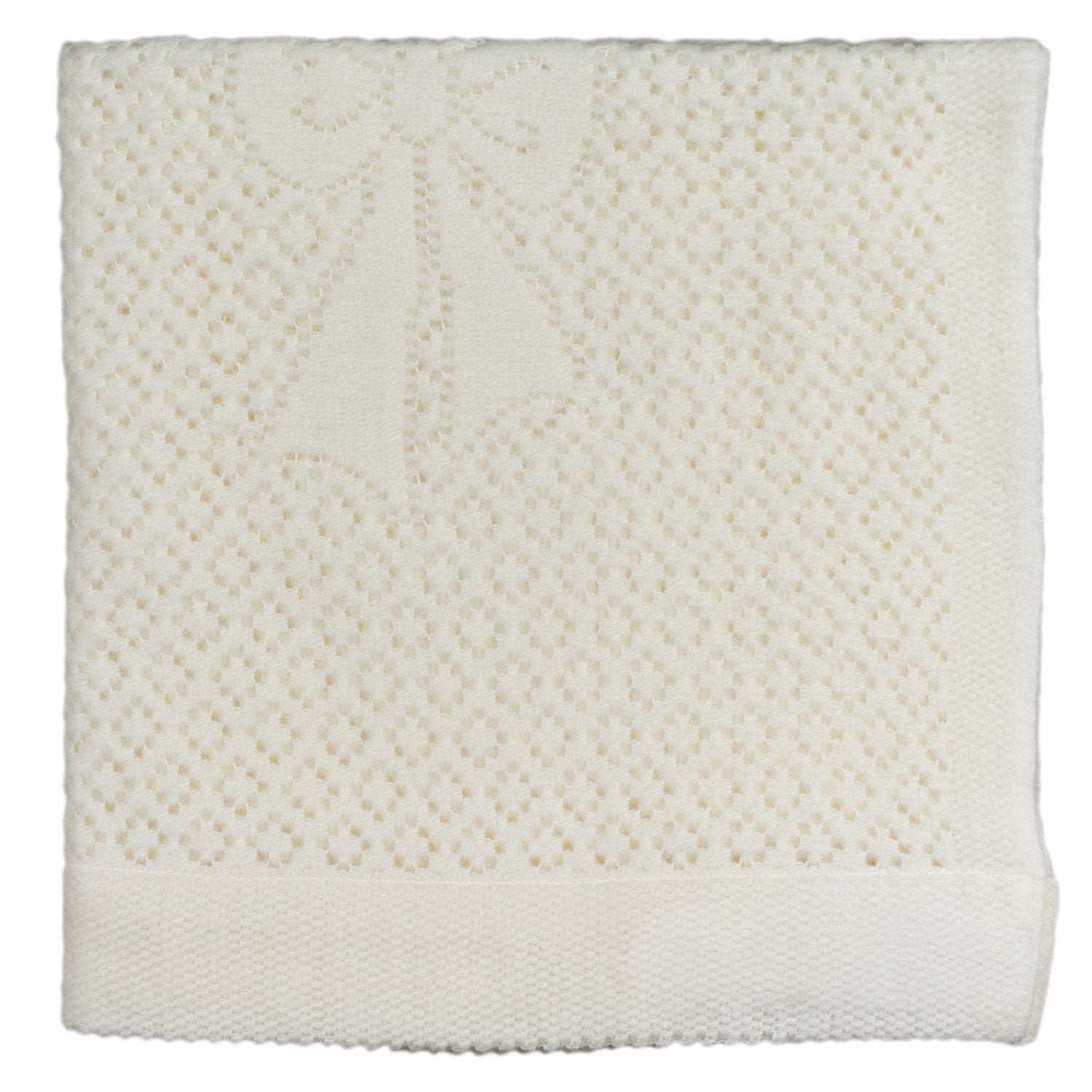 Southampton Home Lace Weave Bears & Bows Baby Blanket ~ Ivory ~-Gifts-[bar code]-Prince of Scots