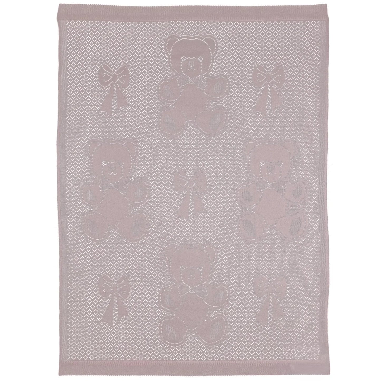 Southampton Home Lace Weave Bears & Bows Baby Blanket ~ Pink ~-Gifts-[bar code]-Prince of Scots