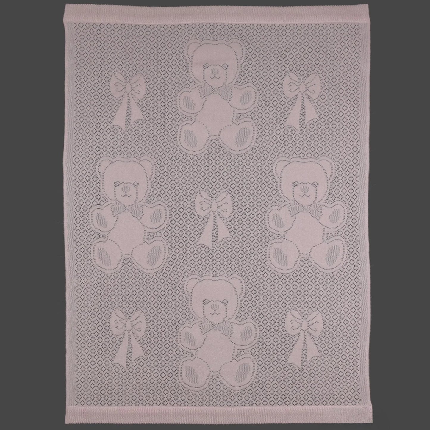 Southampton Home Lace Weave Bears & Bows Baby Blanket ~ Pink ~-Gifts-[bar code]-Prince of Scots