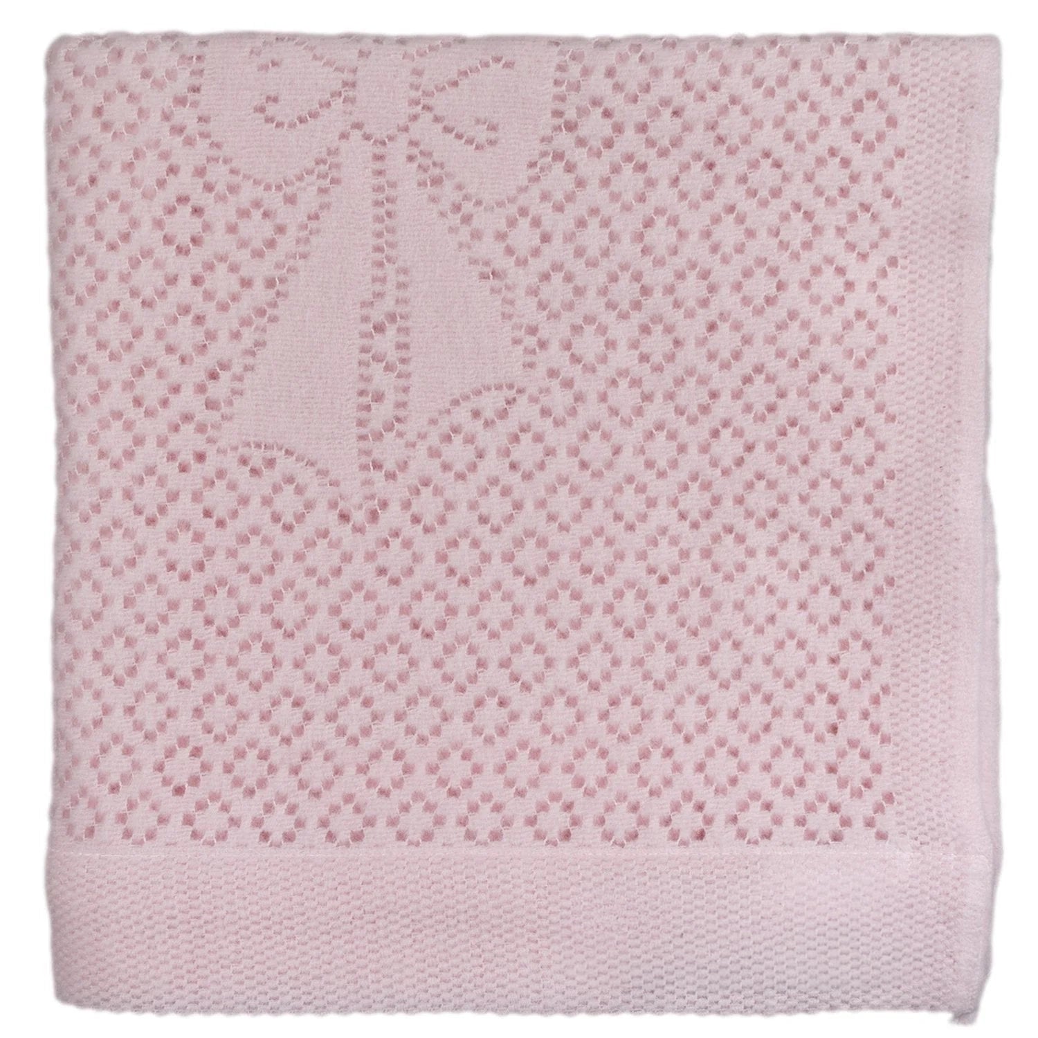 Southampton Home Lace Weave Bears & Bows Baby Blanket ~ Pink ~-Gifts-[bar code]-Prince of Scots