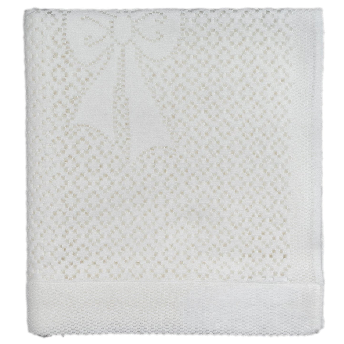 Southampton Home Lace Weave Bears & Bows Baby Blanket ~ White ~-Gifts-[bar code]-Prince of Scots
