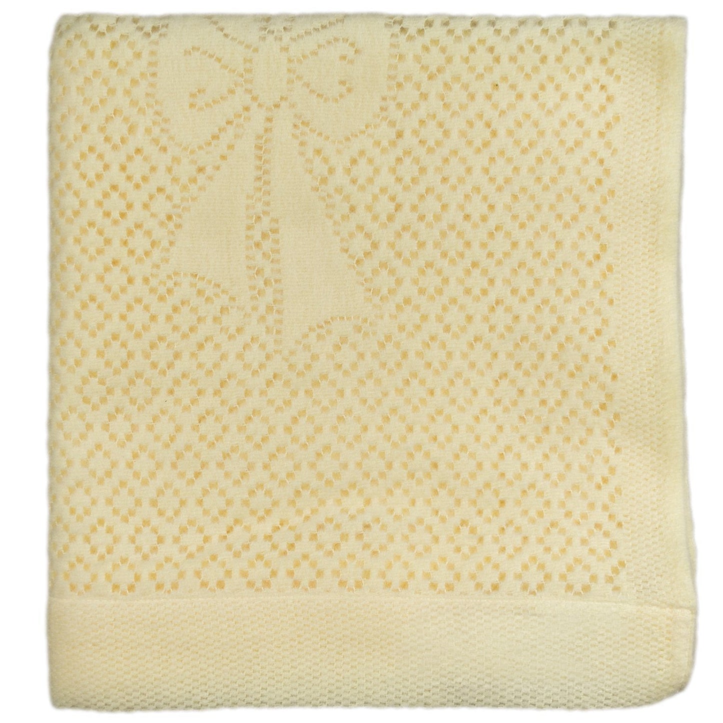 Southampton Home Lace Weave Bears & Bows Baby Blanket ~ Yellow ~-Gifts-[bar code]-Prince of Scots