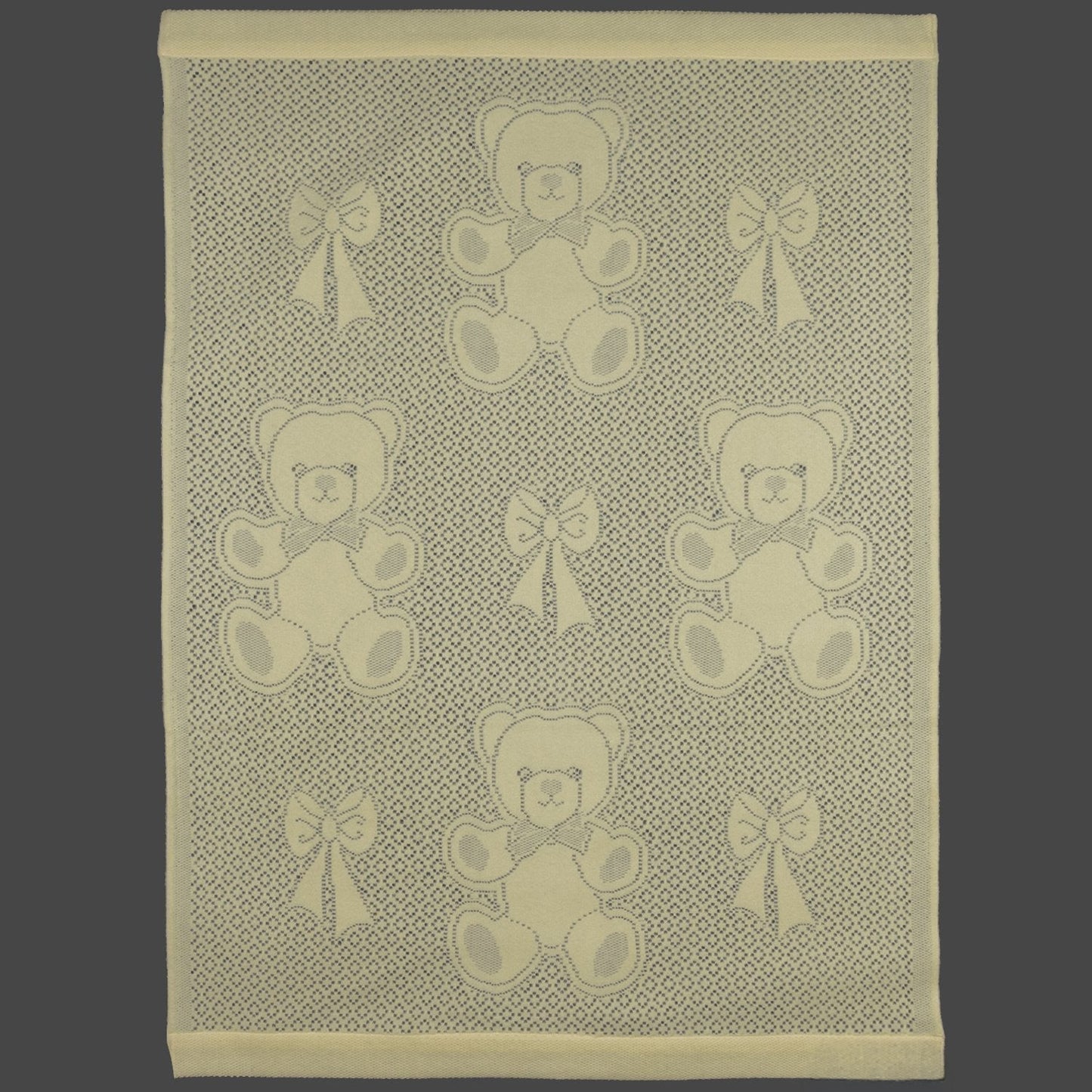 Southampton Home Lace Weave Bears & Bows Baby Blanket ~ Yellow ~-Gifts-[bar code]-Prince of Scots