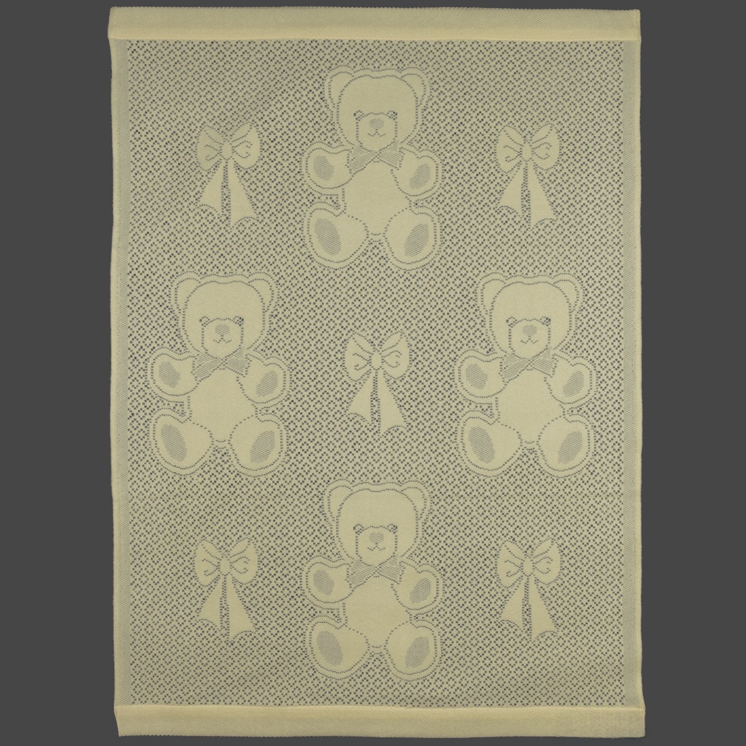 Southampton Home Lace Weave Bears & Bows Baby Blanket ~ Yellow ~-Gifts-[bar code]-Prince of Scots