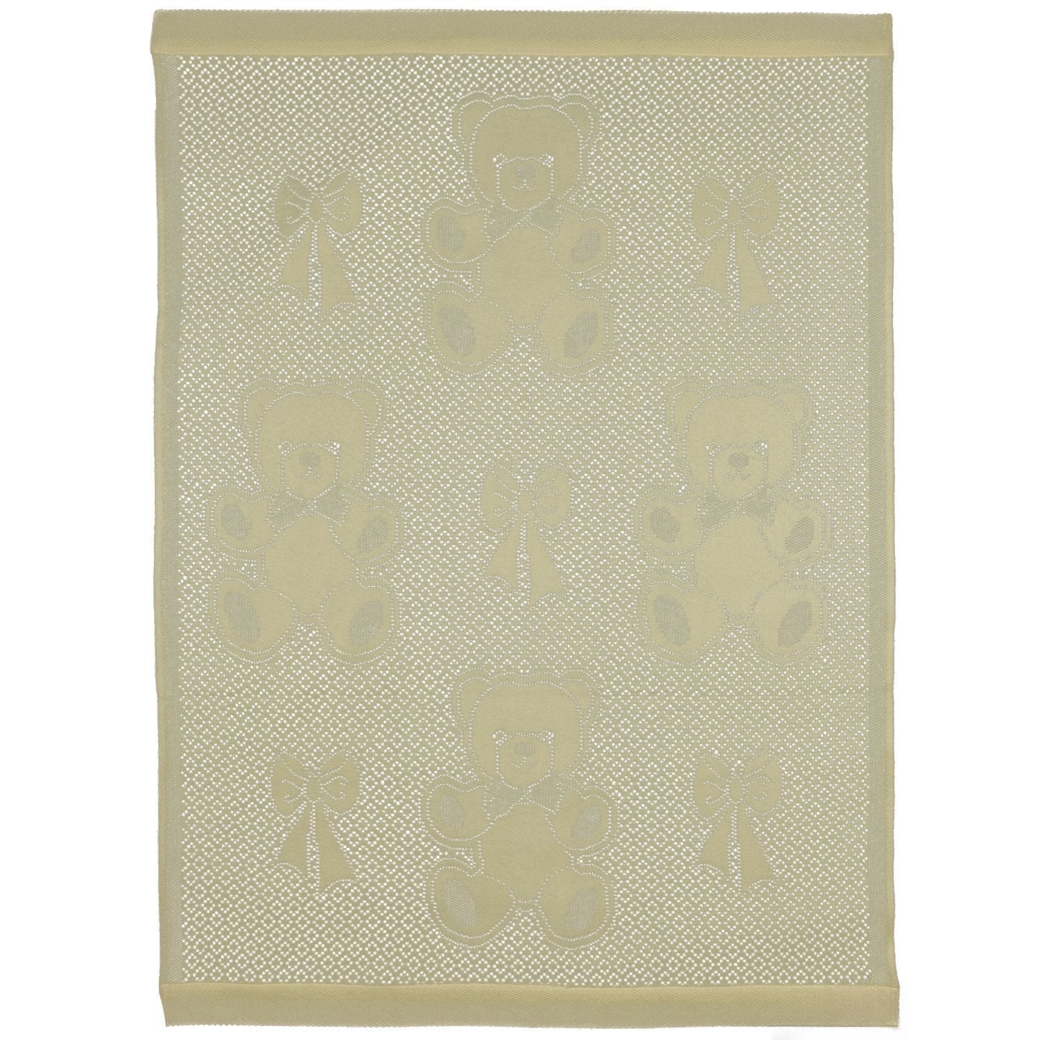 Southampton Home Lace Weave Bears & Bows Baby Blanket ~ Yellow ~-Gifts-[bar code]-Prince of Scots