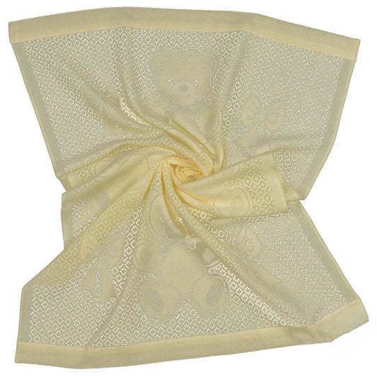 Southampton Home Lace Weave Bears & Bows Baby Blanket ~ Yellow ~-Gifts-[bar code]-Prince of Scots