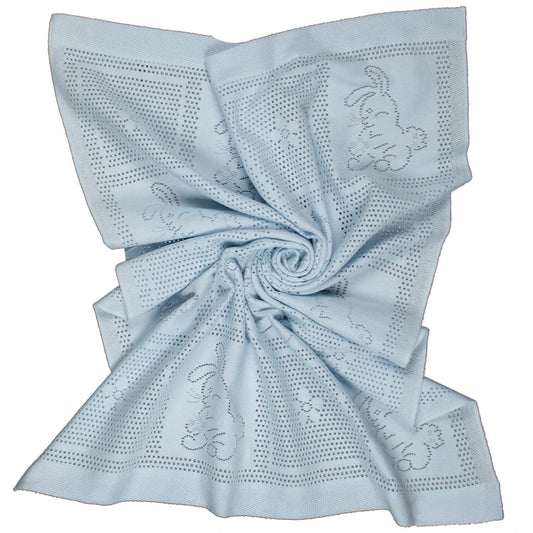 Southampton Home Lace Weave Bunny Baby Blanket ~ Blue ~-Gifts-[bar code]-Prince of Scots