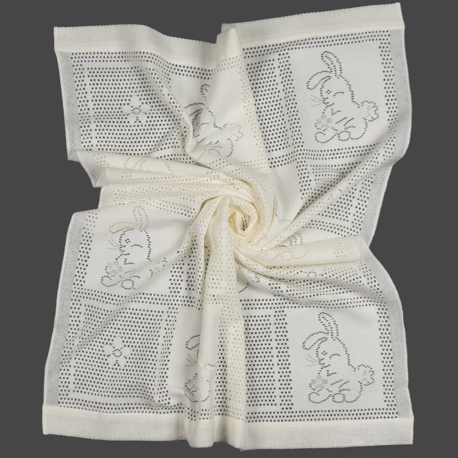 Southampton Home Lace Weave Bunny Baby Blanket ~ Ivory ~-Gifts-[bar code]-Prince of Scots