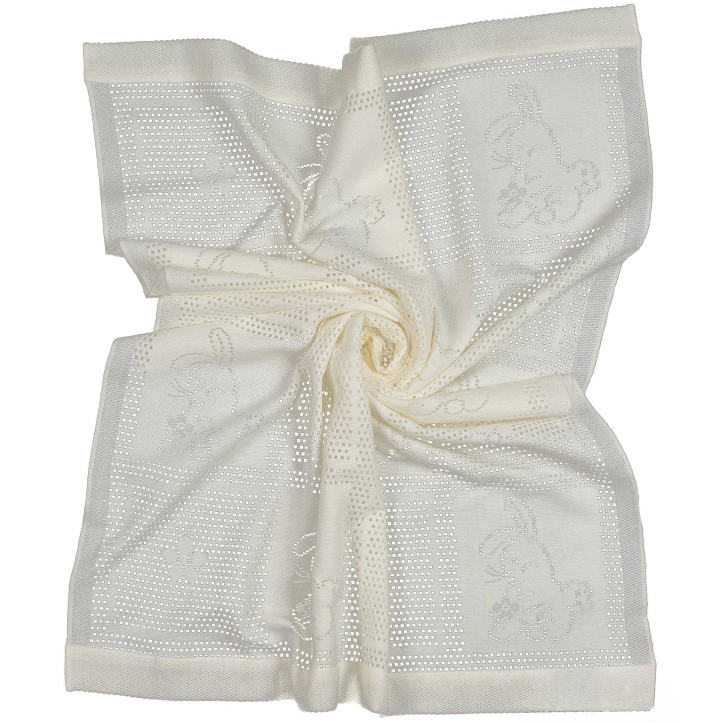 Southampton Home Lace Weave Bunny Baby Blanket ~ Ivory ~-Gifts-[bar code]-Prince of Scots
