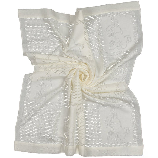 Southampton Home Lace Weave Bunny Baby Blanket ~ Ivory ~-Gifts-[bar code]-Prince of Scots
