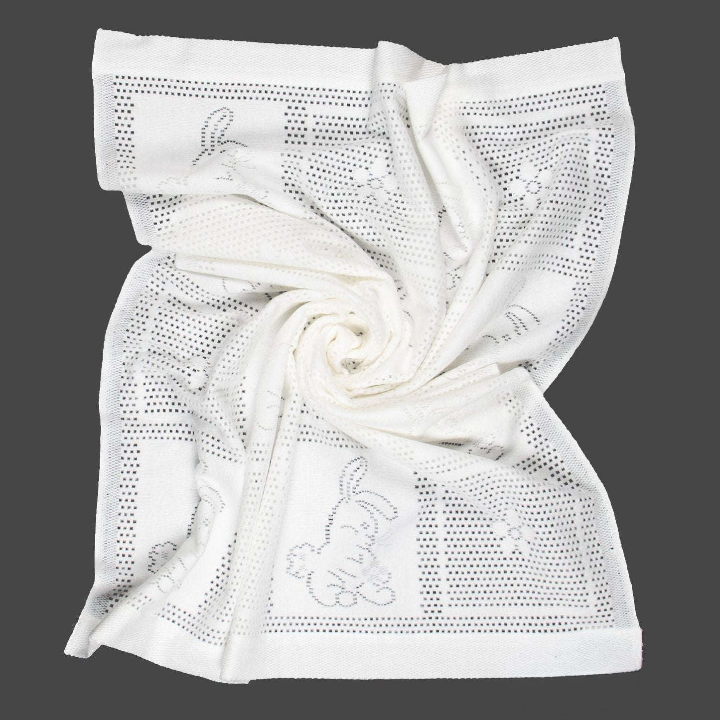 Southampton Home Lace Weave Bunny Baby Blanket ~ White ~-Gifts-[bar code]-Prince of Scots