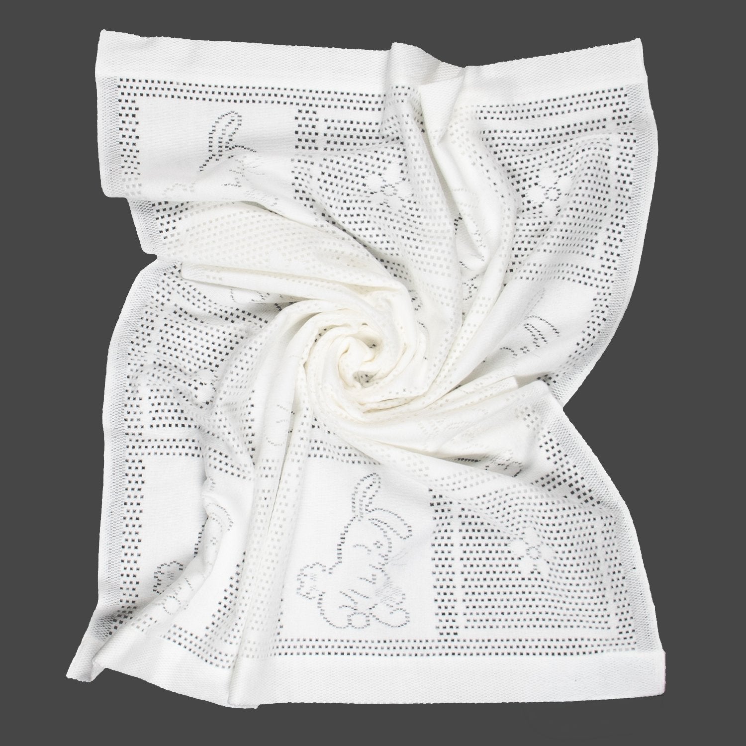 Southampton Home Lace Weave Bunny Baby Blanket ~ White ~-Gifts-[bar code]-Prince of Scots