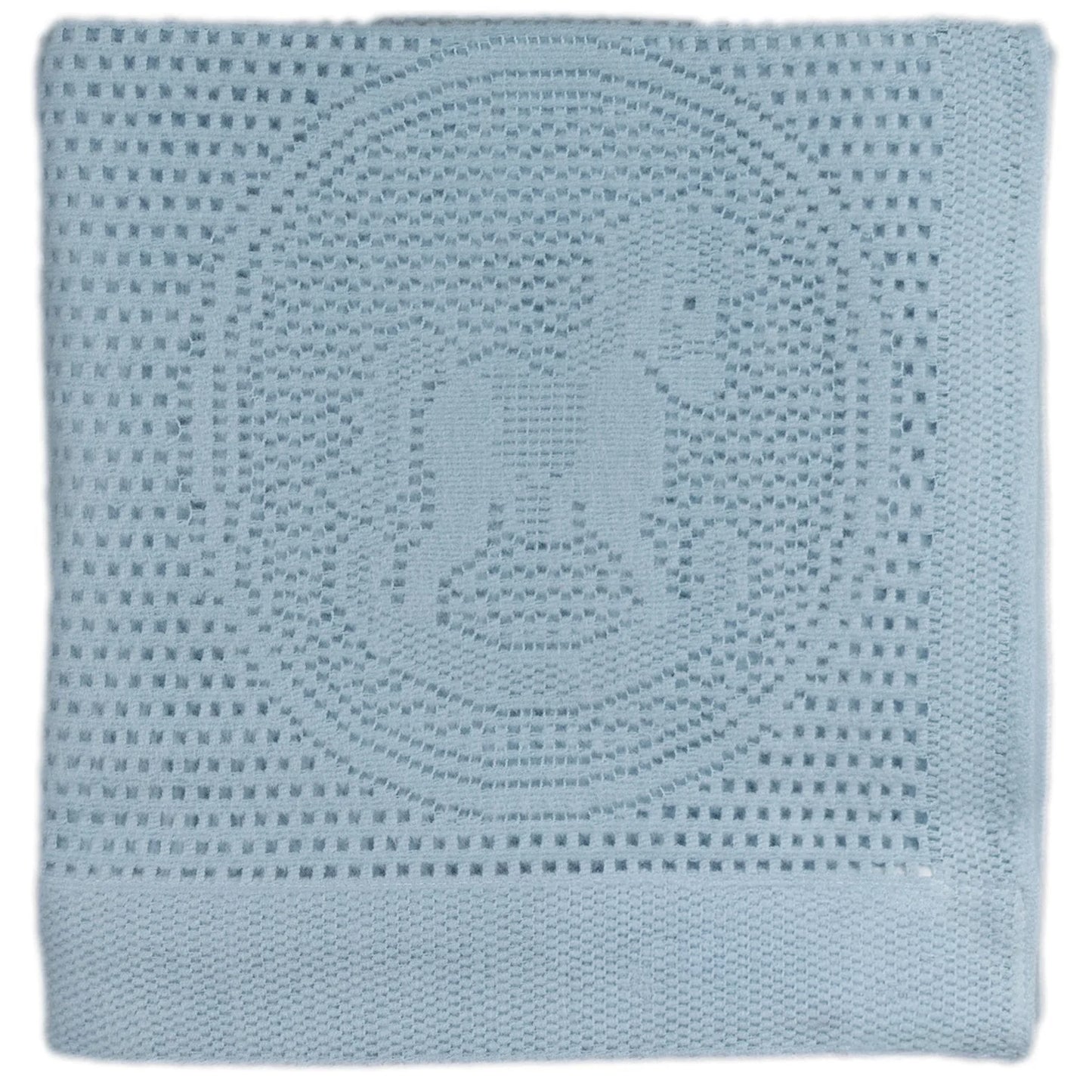 Southampton Home Lace Weave Rocking Horse Baby Blanket ~ Blue ~-Gifts-[bar code]-Prince of Scots