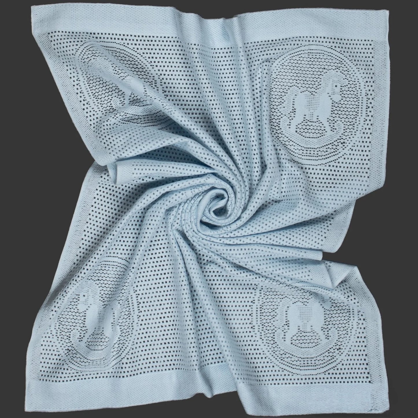Southampton Home Lace Weave Rocking Horse Baby Blanket ~ Blue ~-Gifts-[bar code]-Prince of Scots