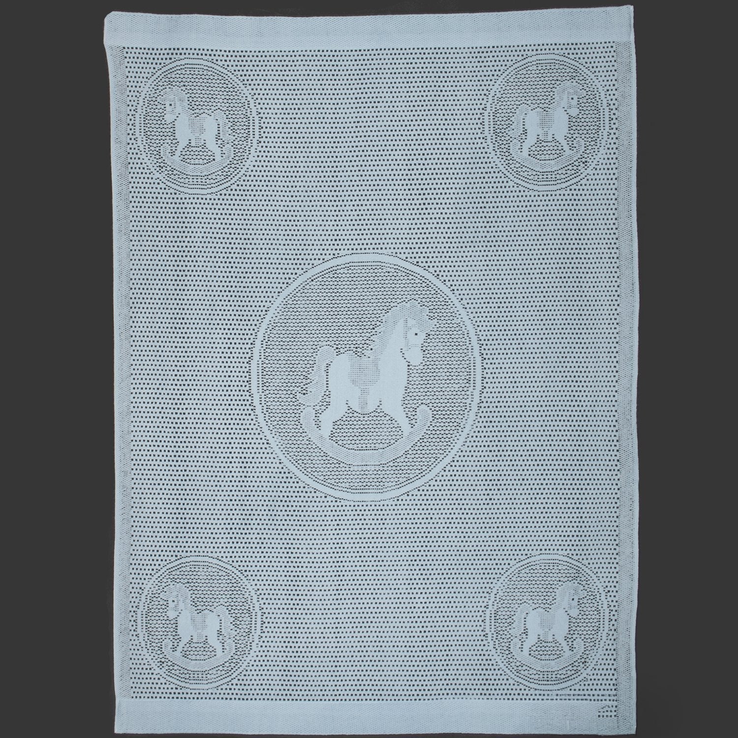 Southampton Home Lace Weave Rocking Horse Baby Blanket ~ Blue ~-Gifts-[bar code]-Prince of Scots
