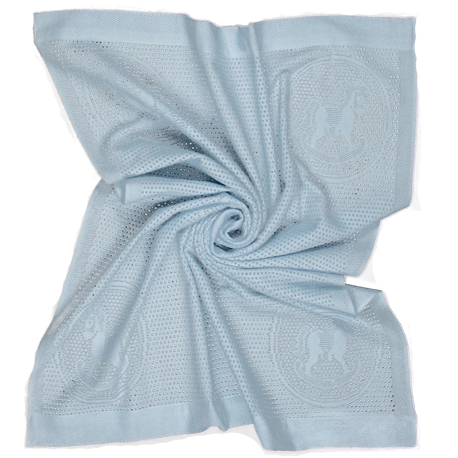Southampton Home Lace Weave Rocking Horse Baby Blanket ~ Blue ~-Gifts-[bar code]-Prince of Scots