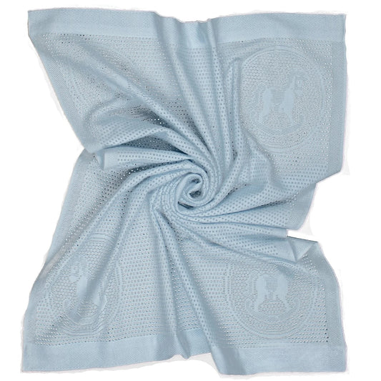 Southampton Home Lace Weave Rocking Horse Baby Blanket ~ Blue ~-Gifts-[bar code]-Prince of Scots