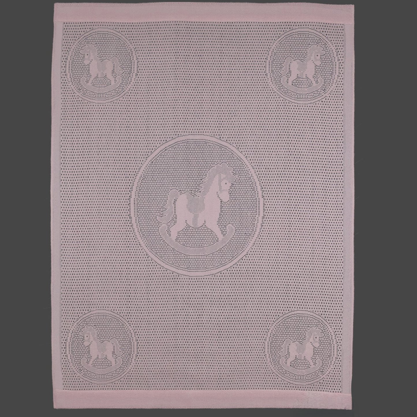 Southampton Home Lace Weave Rocking Horse Baby Blanket ~ Pink ~-Gifts-[bar code]-Prince of Scots