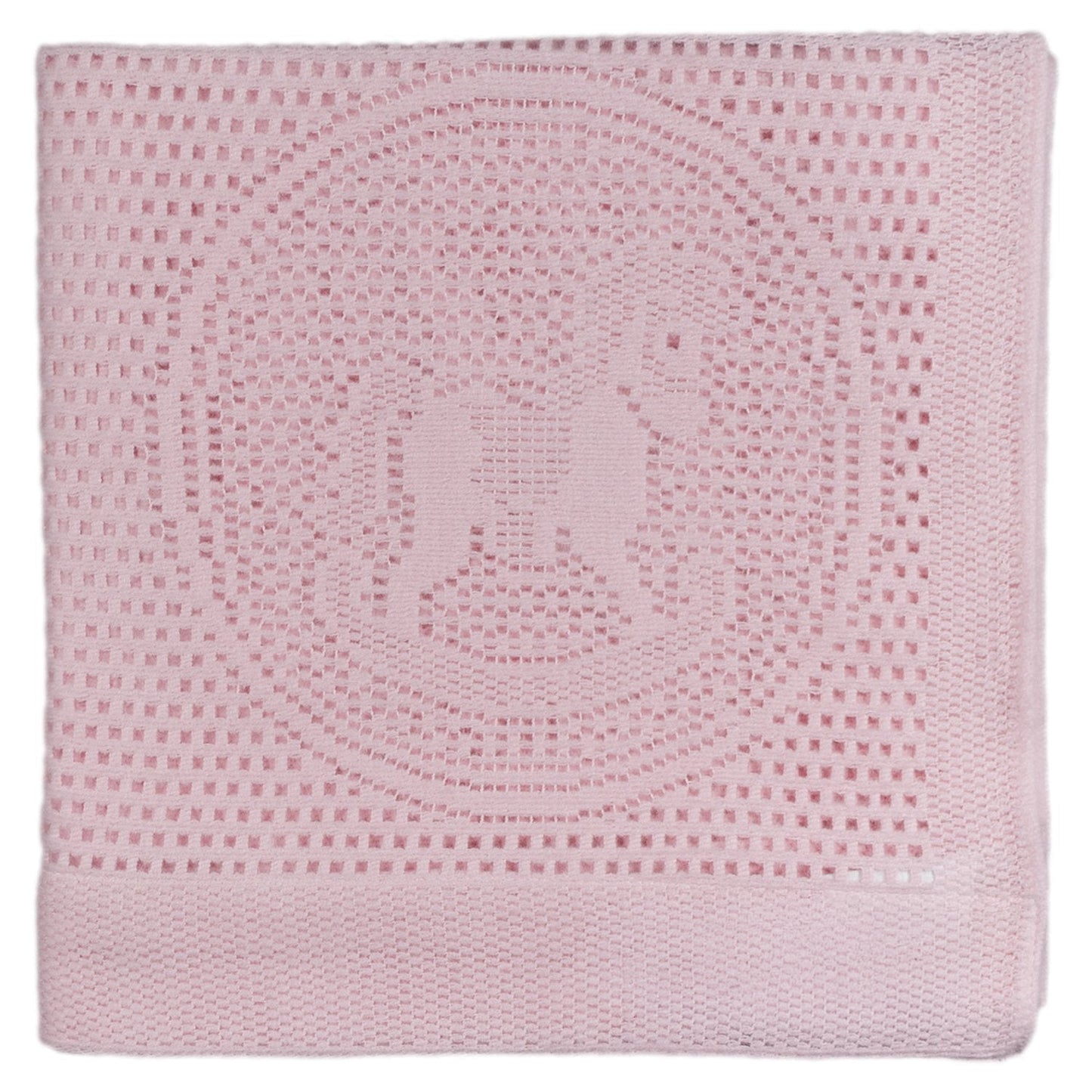 Southampton Home Lace Weave Rocking Horse Baby Blanket ~ Pink ~-Gifts-[bar code]-Prince of Scots