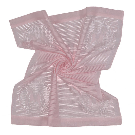 Southampton Home Lace Weave Rocking Horse Baby Blanket ~ Pink ~-Gifts-[bar code]-Prince of Scots