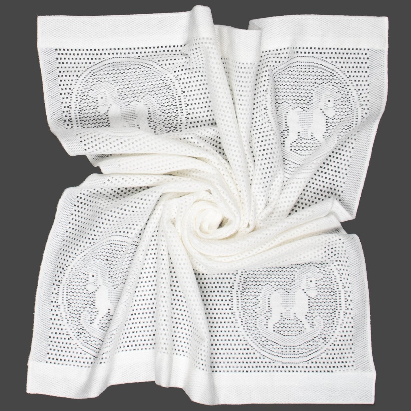 Southampton Home Lace Weave Rocking Horse Baby Blanket ~ White ~-Gifts-[bar code]-Prince of Scots