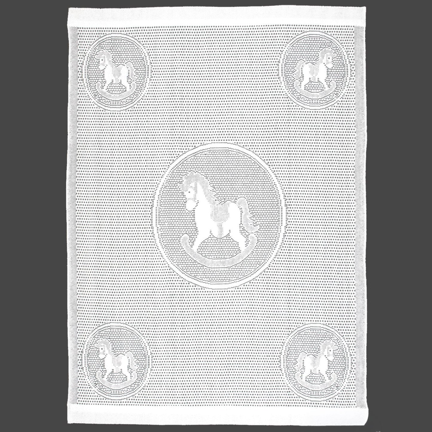 Southampton Home Lace Weave Rocking Horse Baby Blanket ~ White ~-Gifts-[bar code]-Prince of Scots
